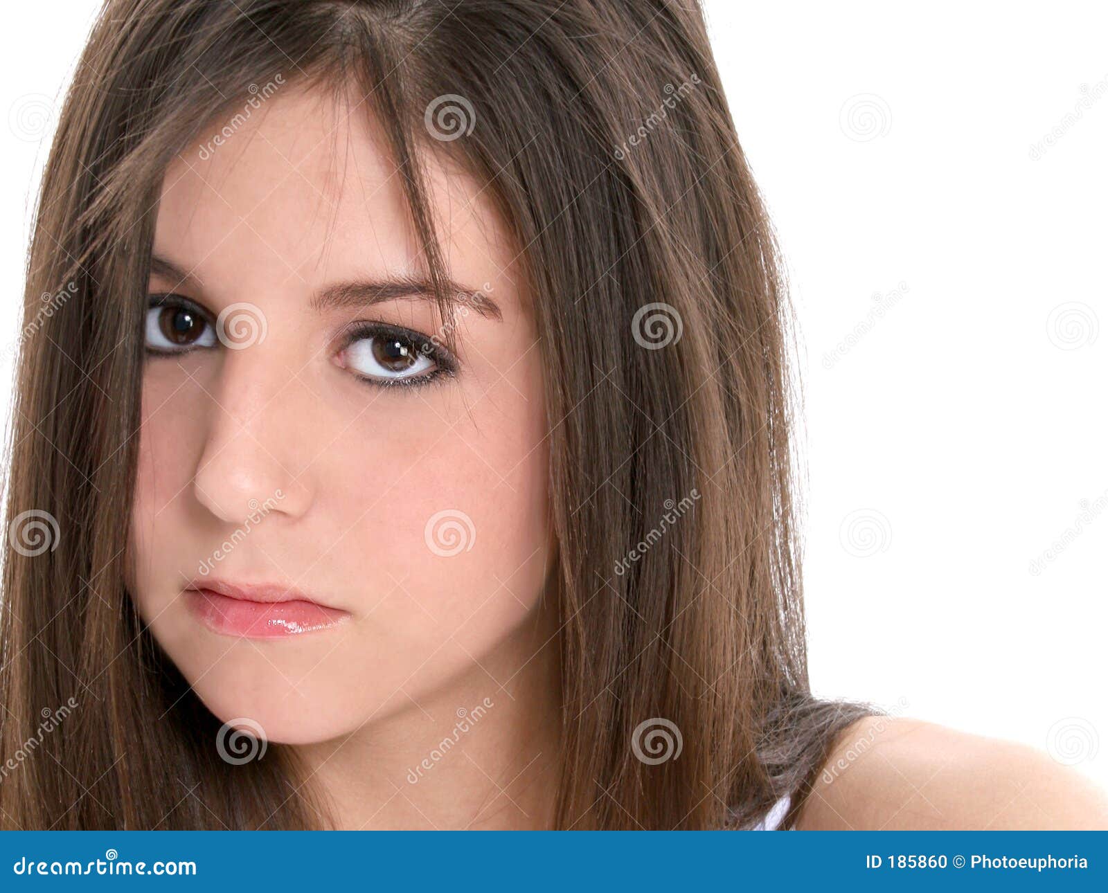 Closeup Sad Teen Girl Stock Photo Image Of Emotion H