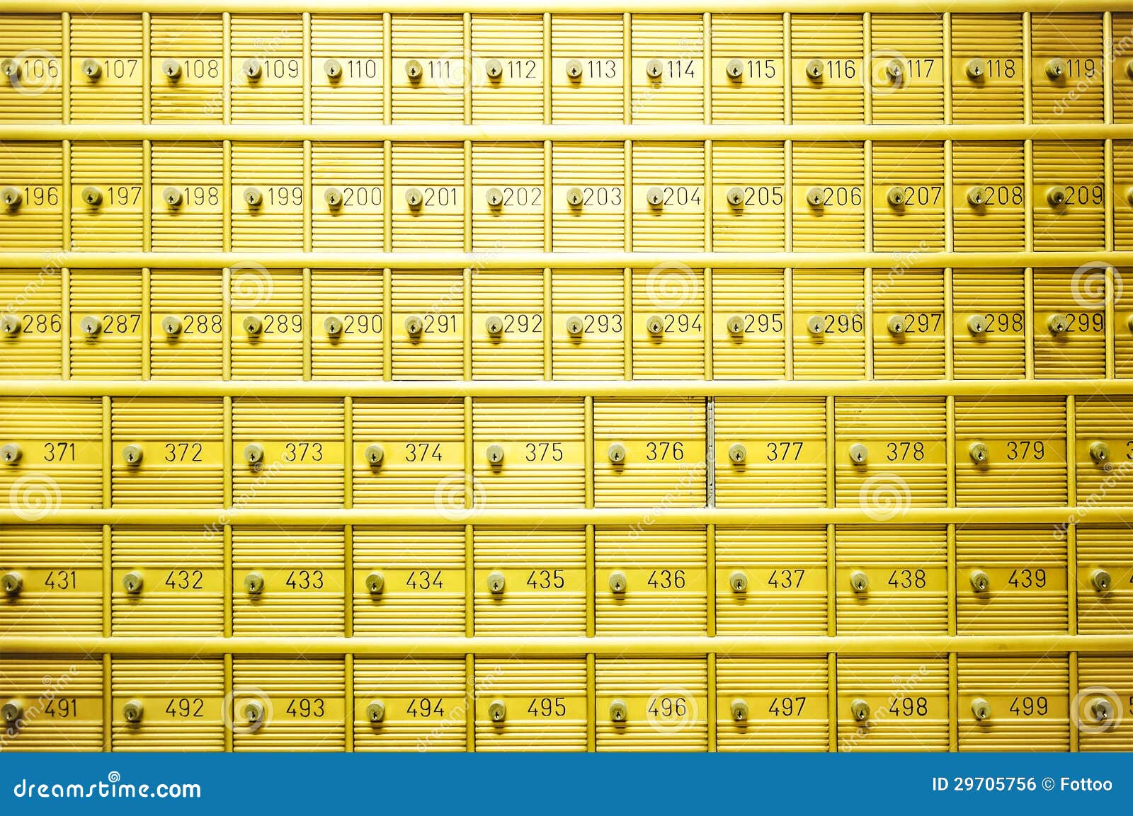 Safety deposit boxes stock photo. Image of keyhole, golden 29705756