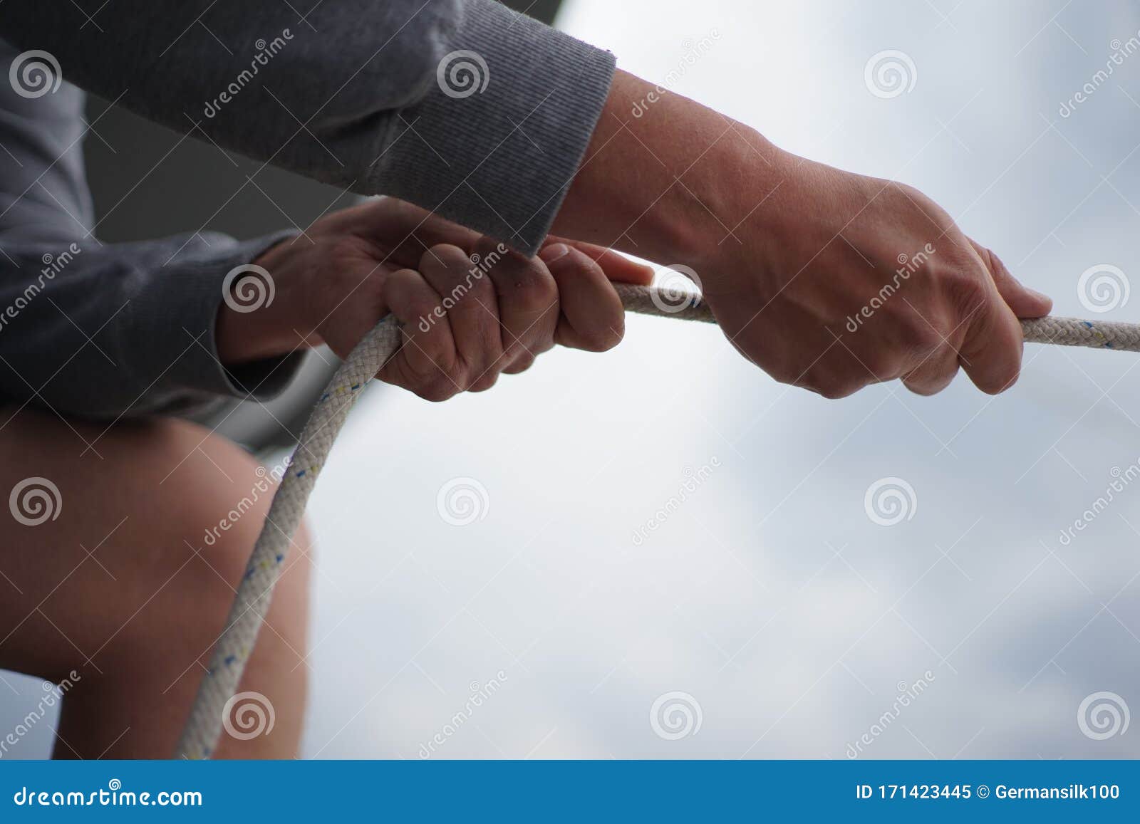 Close Up of a Sailors Hand Pulling a Rope, Sheet on a Sailboat Stock Image  - Image of marine, object: 171423445