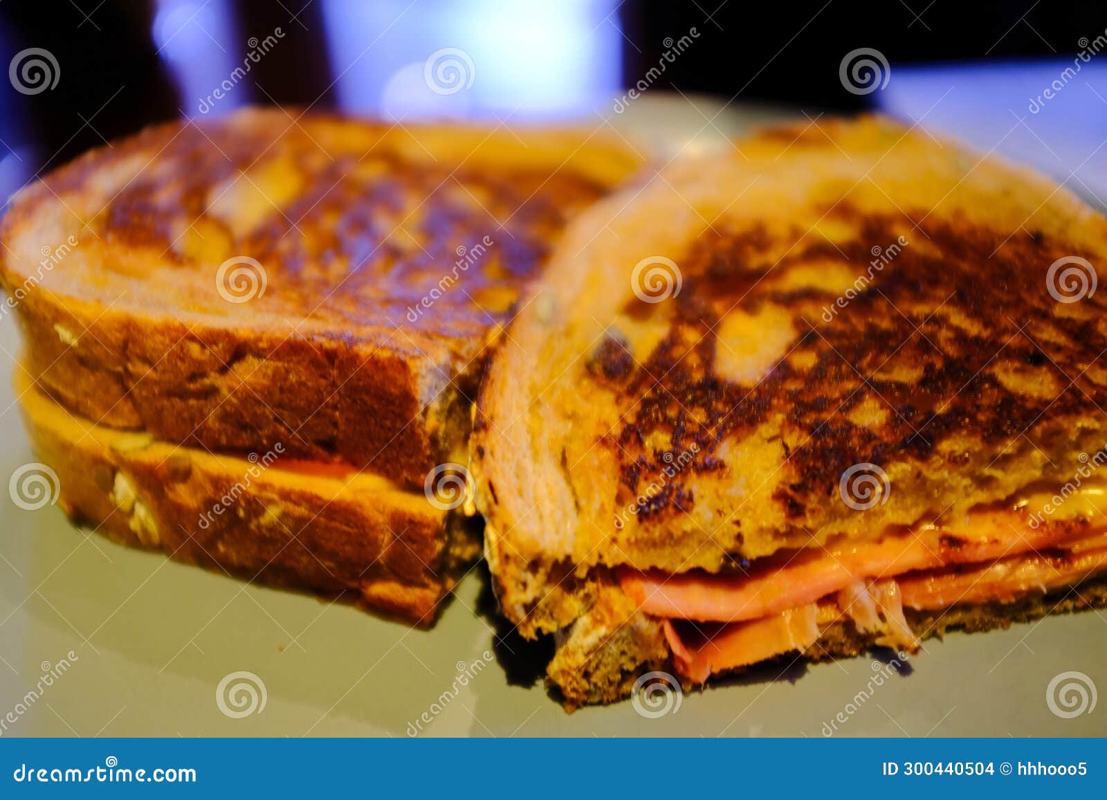 Close-up of the Sandwich on the Dish. Western Sandwich Stock Photo ...