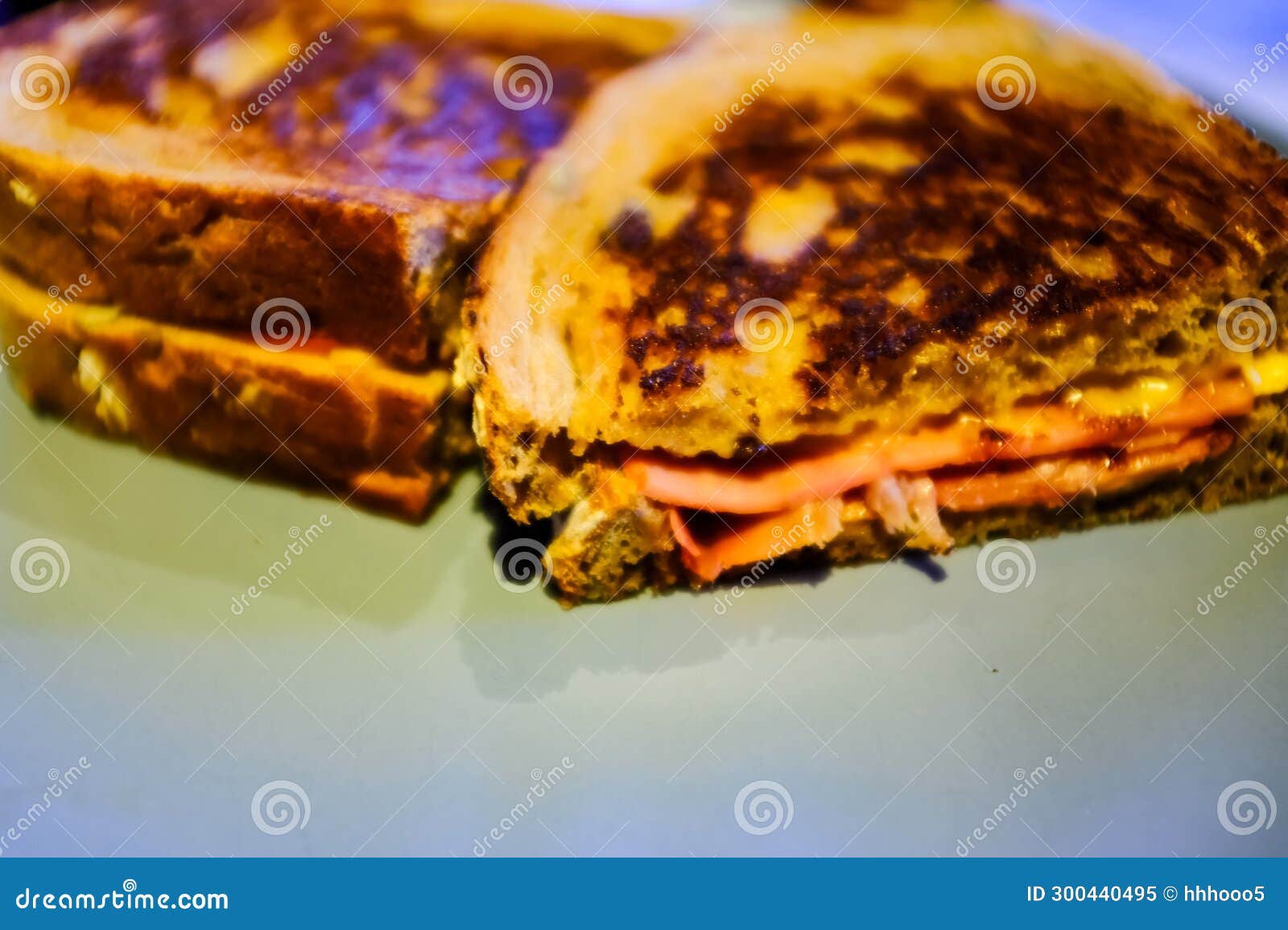 Close-up of the Sandwich on the Dish. Western Sandwich Stock Image ...
