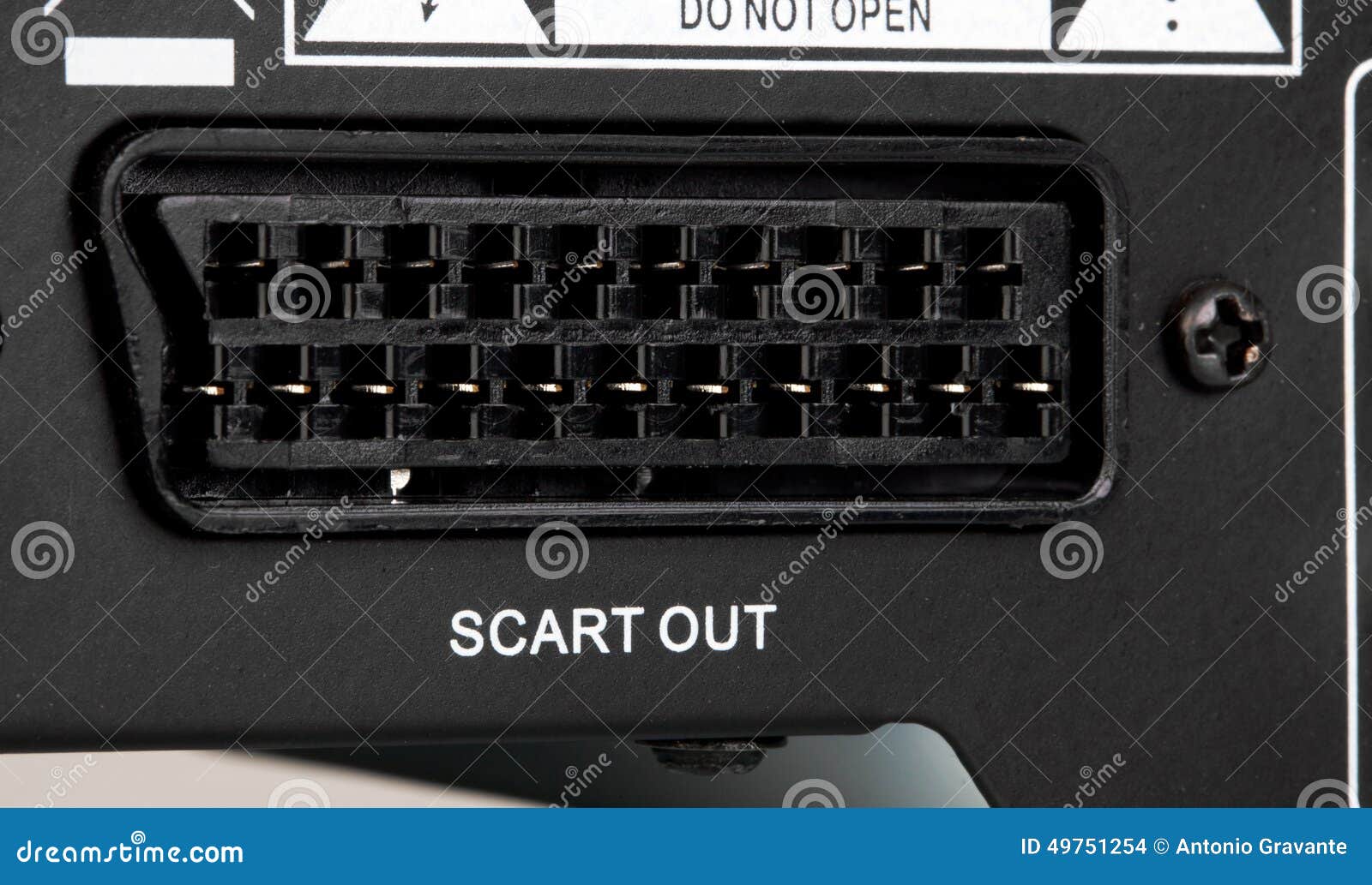Close Up of Scart Plug Back of the Dvd Player Stock Photo Image of