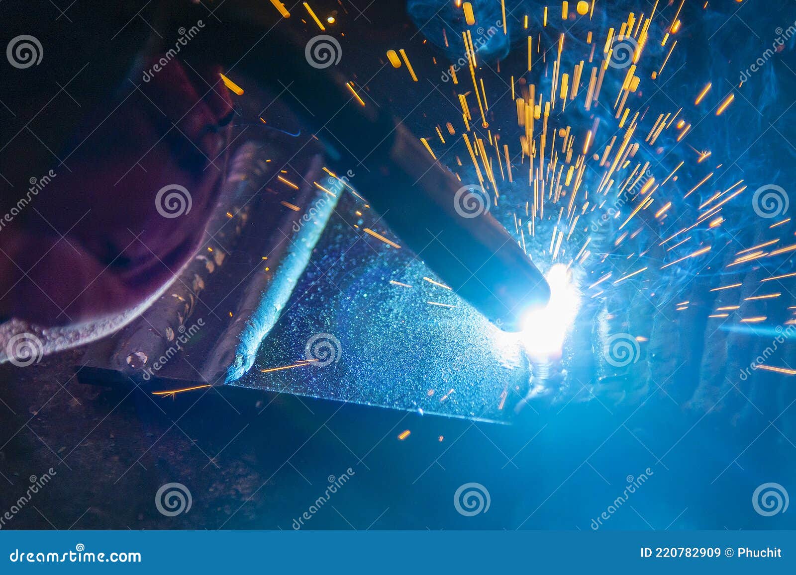 Closeup Scene of the Electric Welding Process. Stock Image Image of operation, iron 220782909