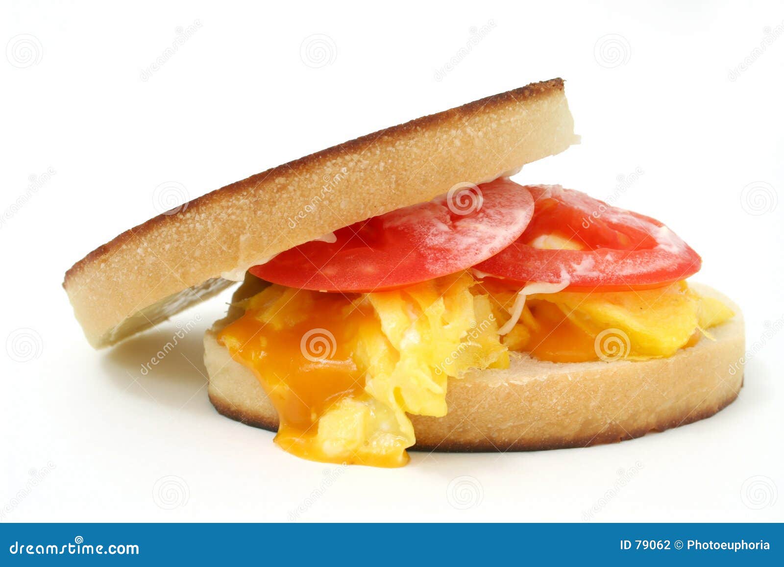 Close Up of a Scrambled Egg and Cheese Sandwich Stock Photo - Image of