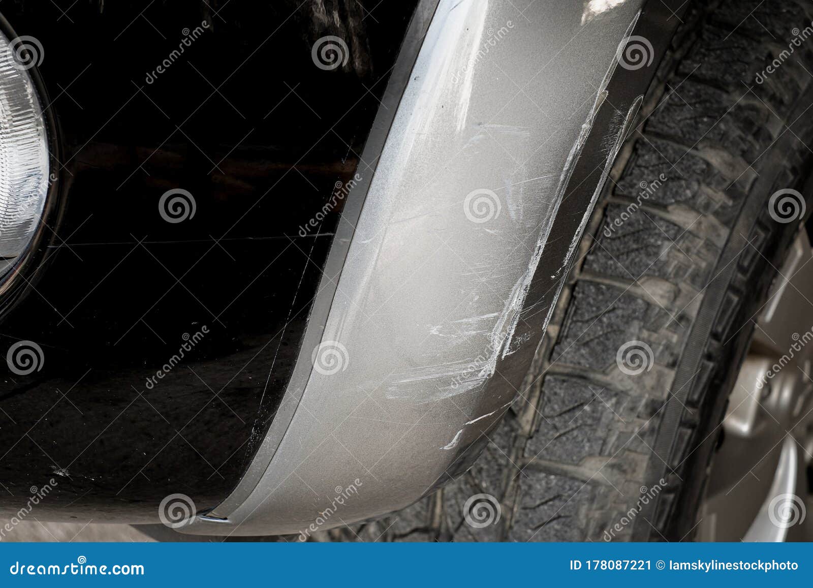 Close Up the Scratch on the Car after Accident Stock Image Image of