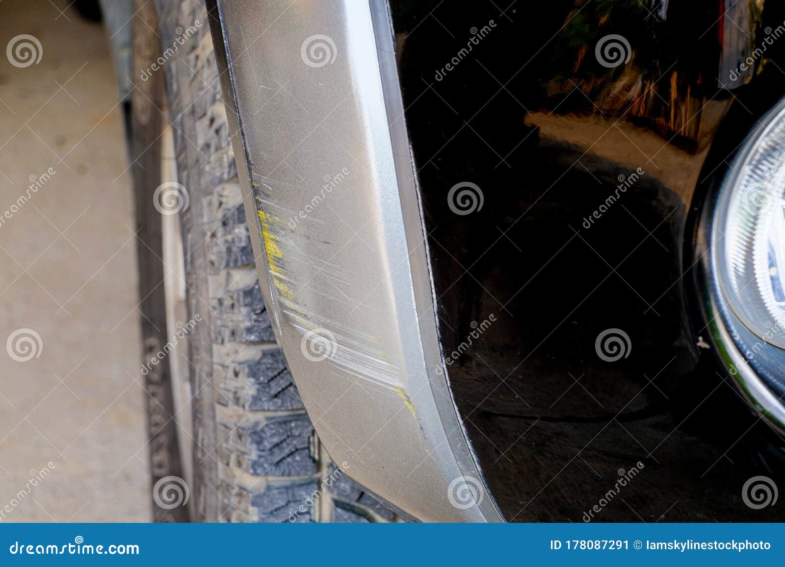 Close Up the Scratch on the Car after Accident Stock Image Image of