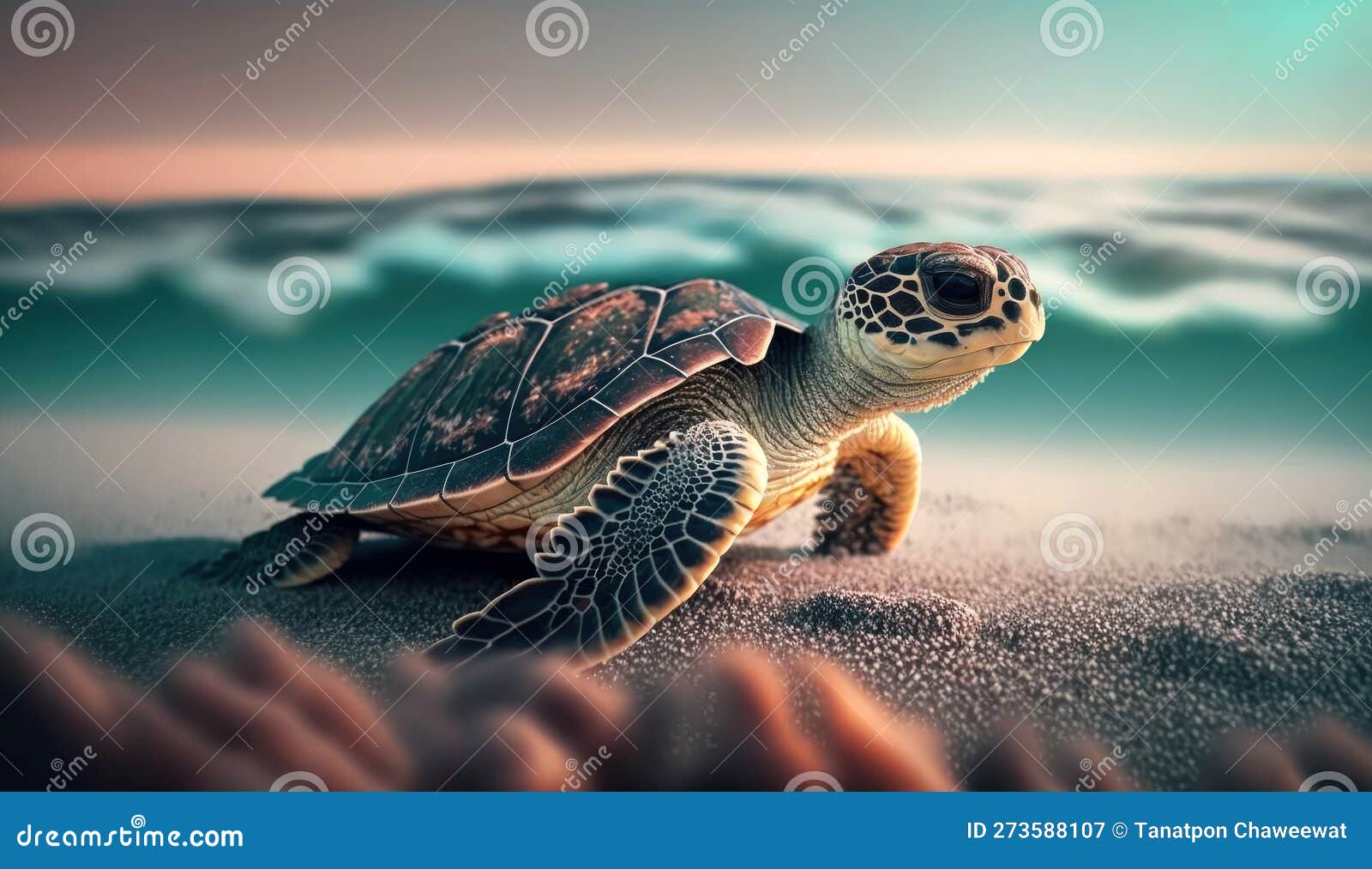 A sea turtle roams leisurely in the vast ocean. AI generative 28821584  Stock Photo at Vecteezy