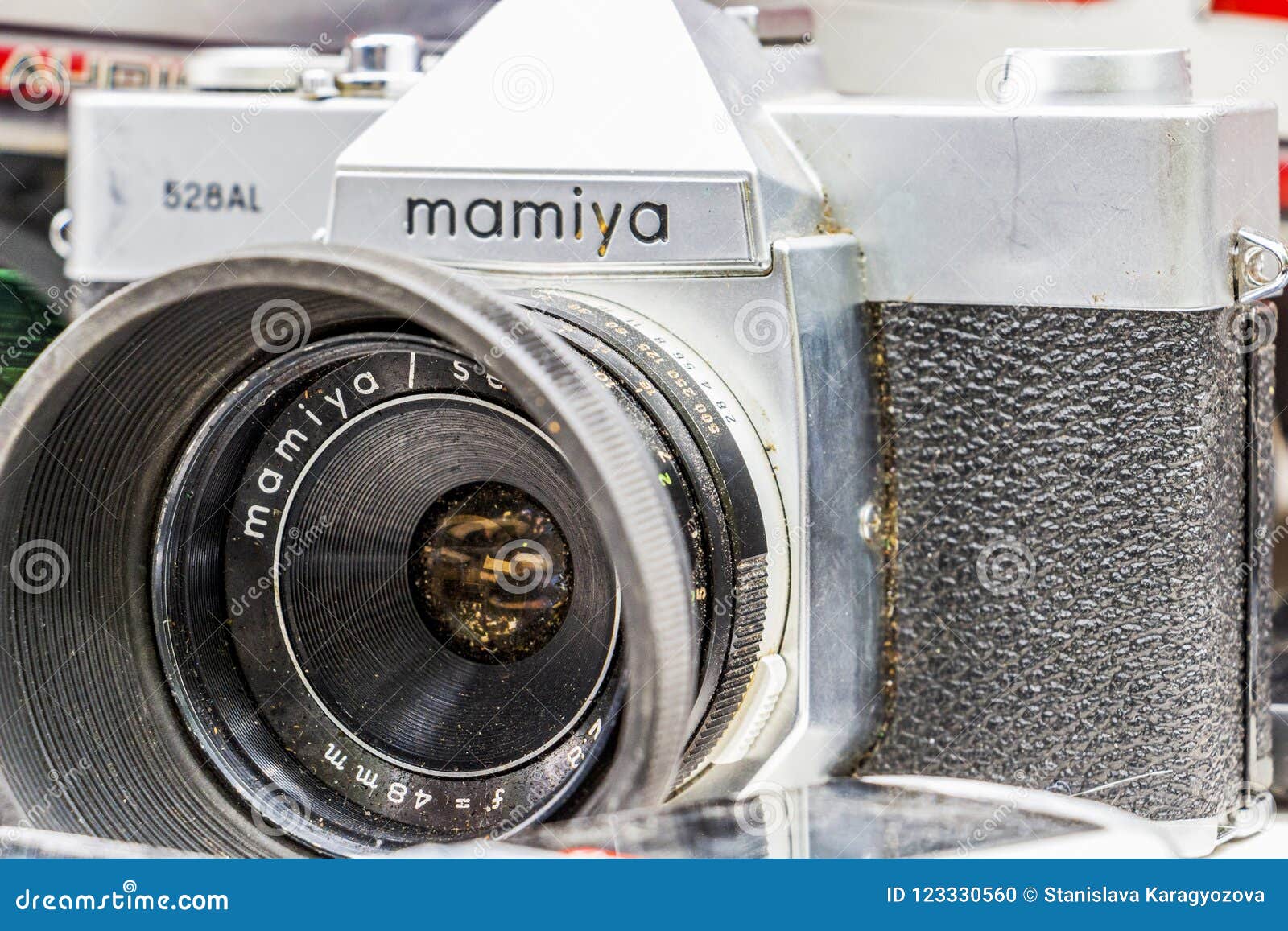 Close-up Of A Second Hand Camera Mamiya 528 AL Exposed For Sale At The Sunday Flea Market In ...