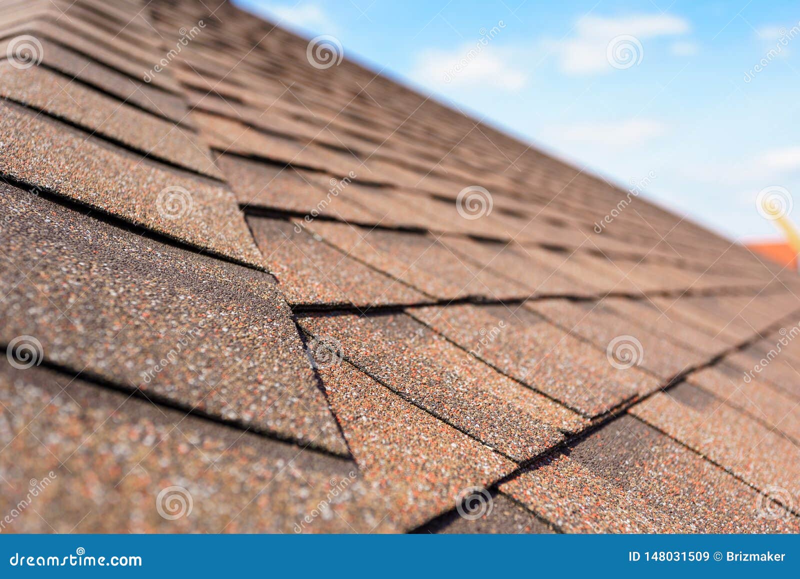 Asphalt Tile Roof on New Home Under Construction Stock Image - Image of