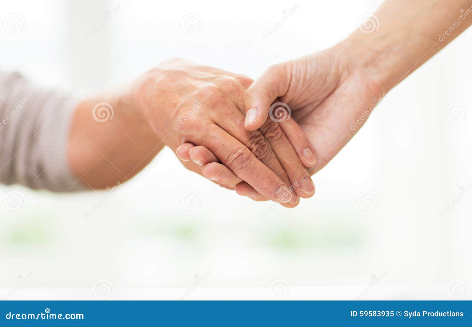 Adult Male Hands Holding Kid Hands, Family Help Care Concept