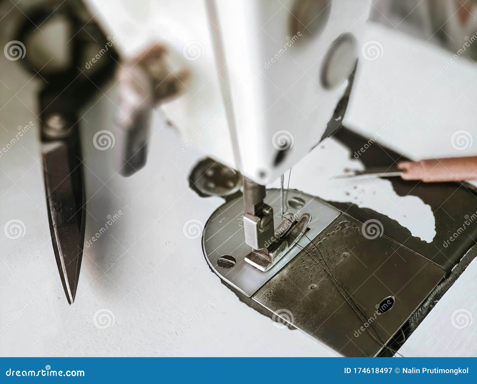 Close Up Sewing Machine Head Parts Stock Image - Image of craft