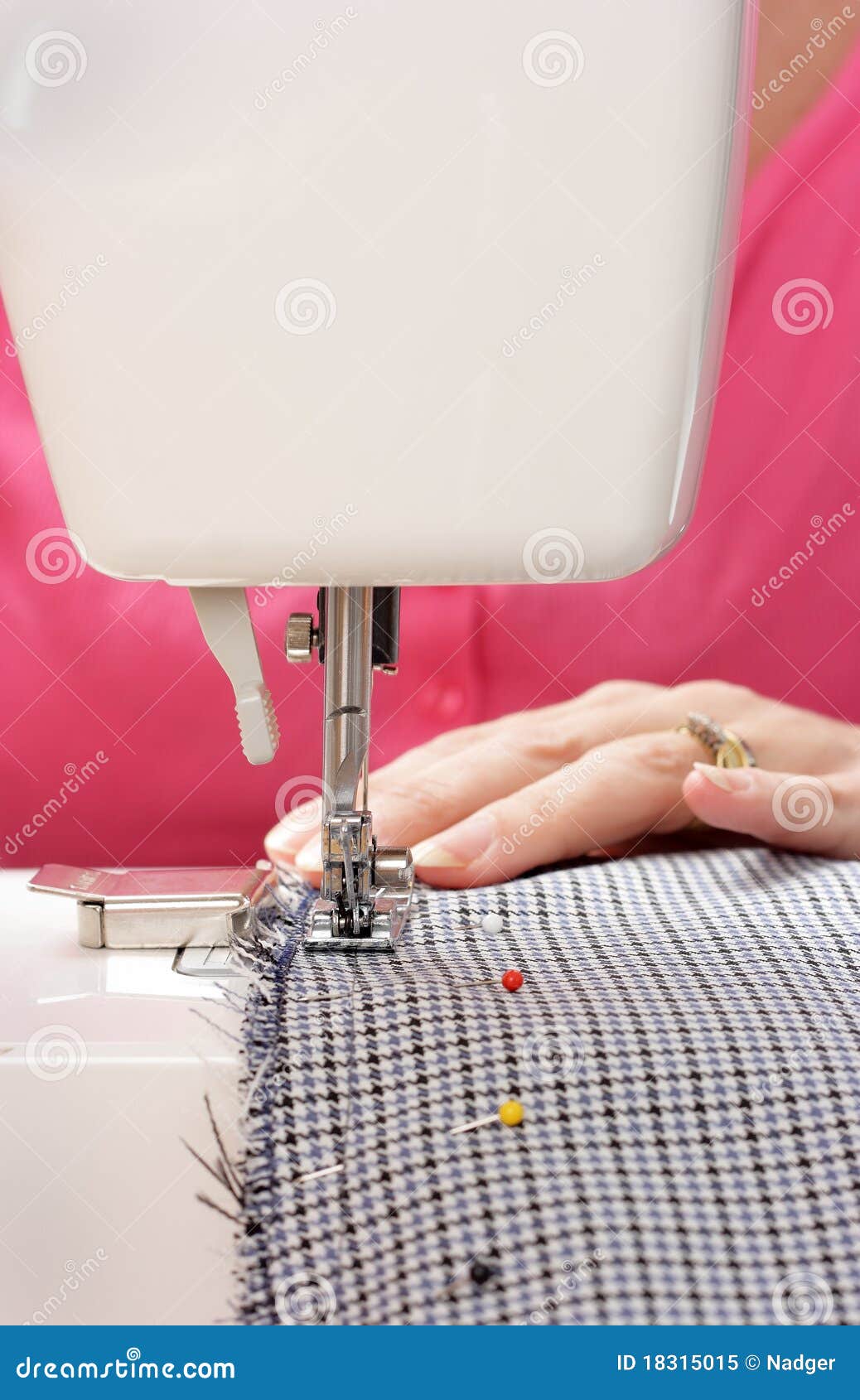 Closeup of Sewing Machine in Use Stock Image Image of pastime