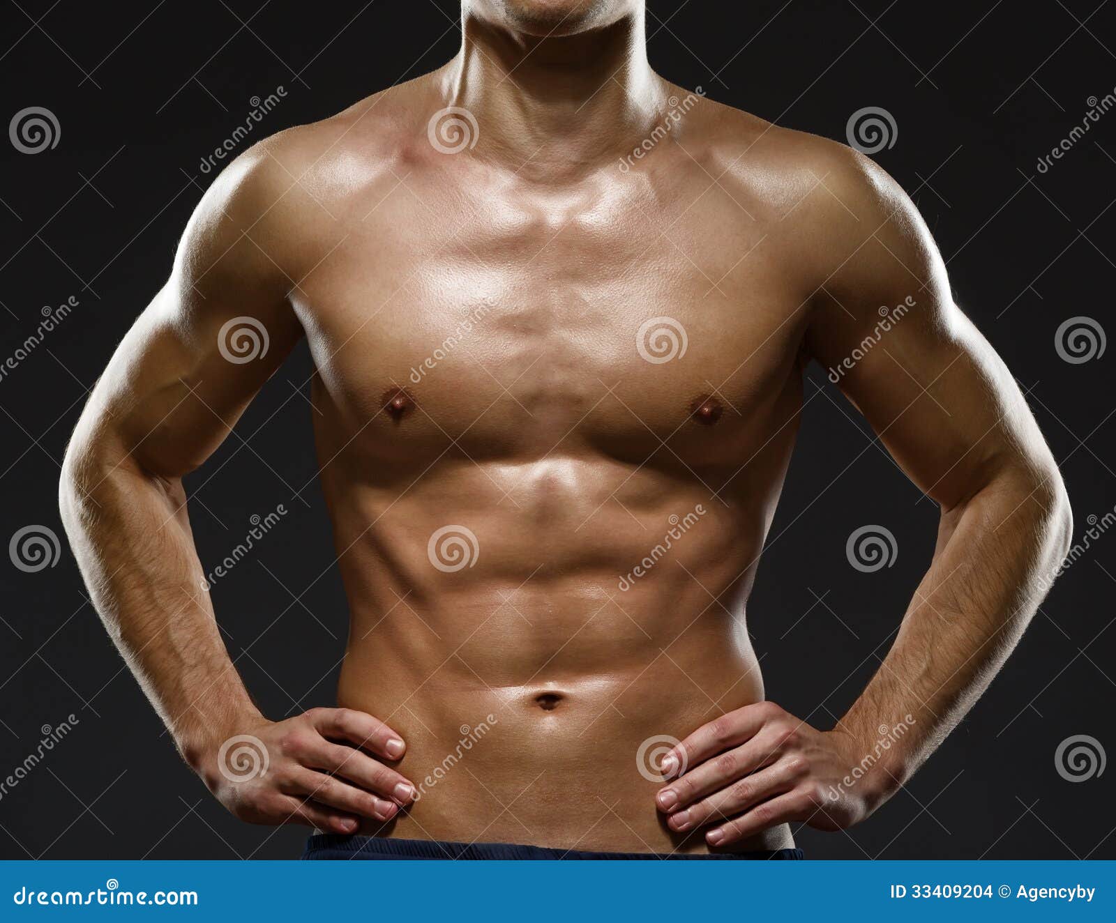 Wet Chest Of A Boy Gymnast Closeup High-Res Stock Photo 