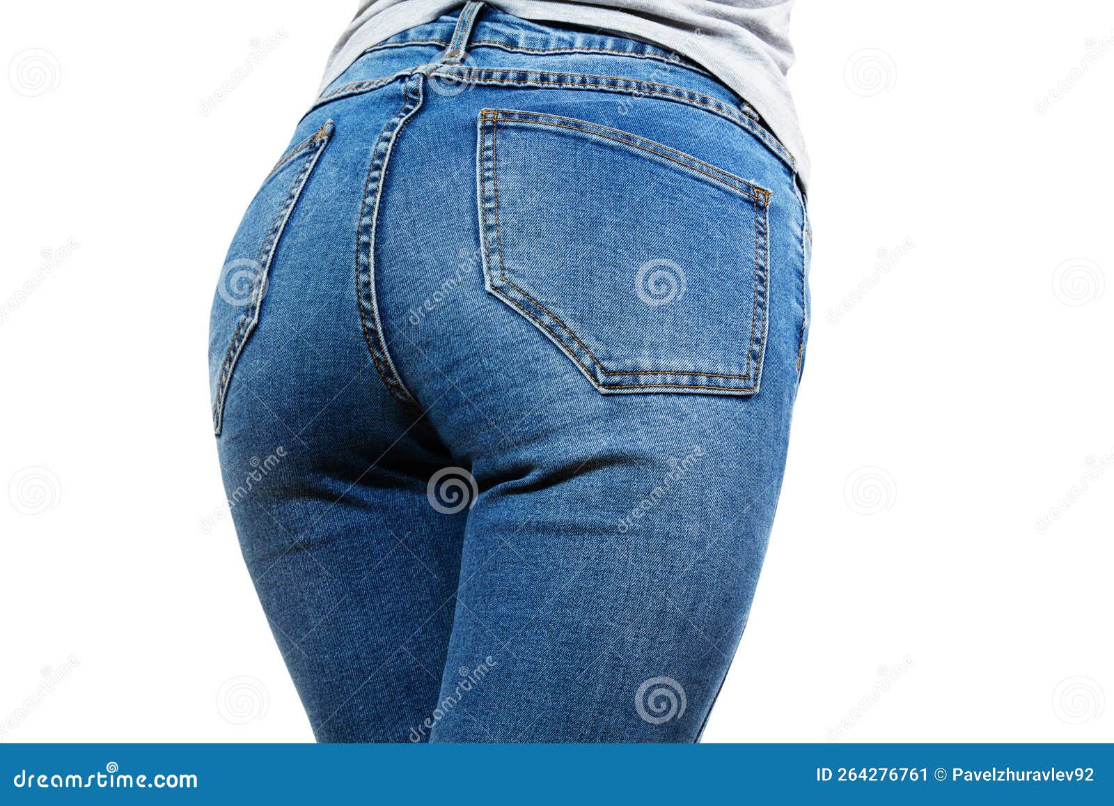 Close Up of Woman Wearing Blue Jeans. Fit Female in Blue Jeans Stock ...
