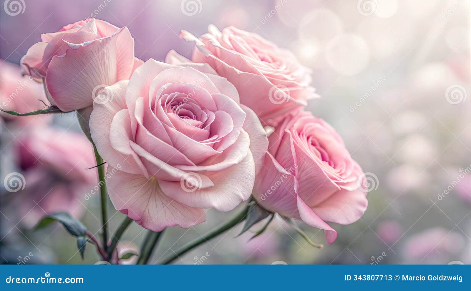close-up shot of blooming roses captured with intricate petal details, displaying a soft and romantic feel.