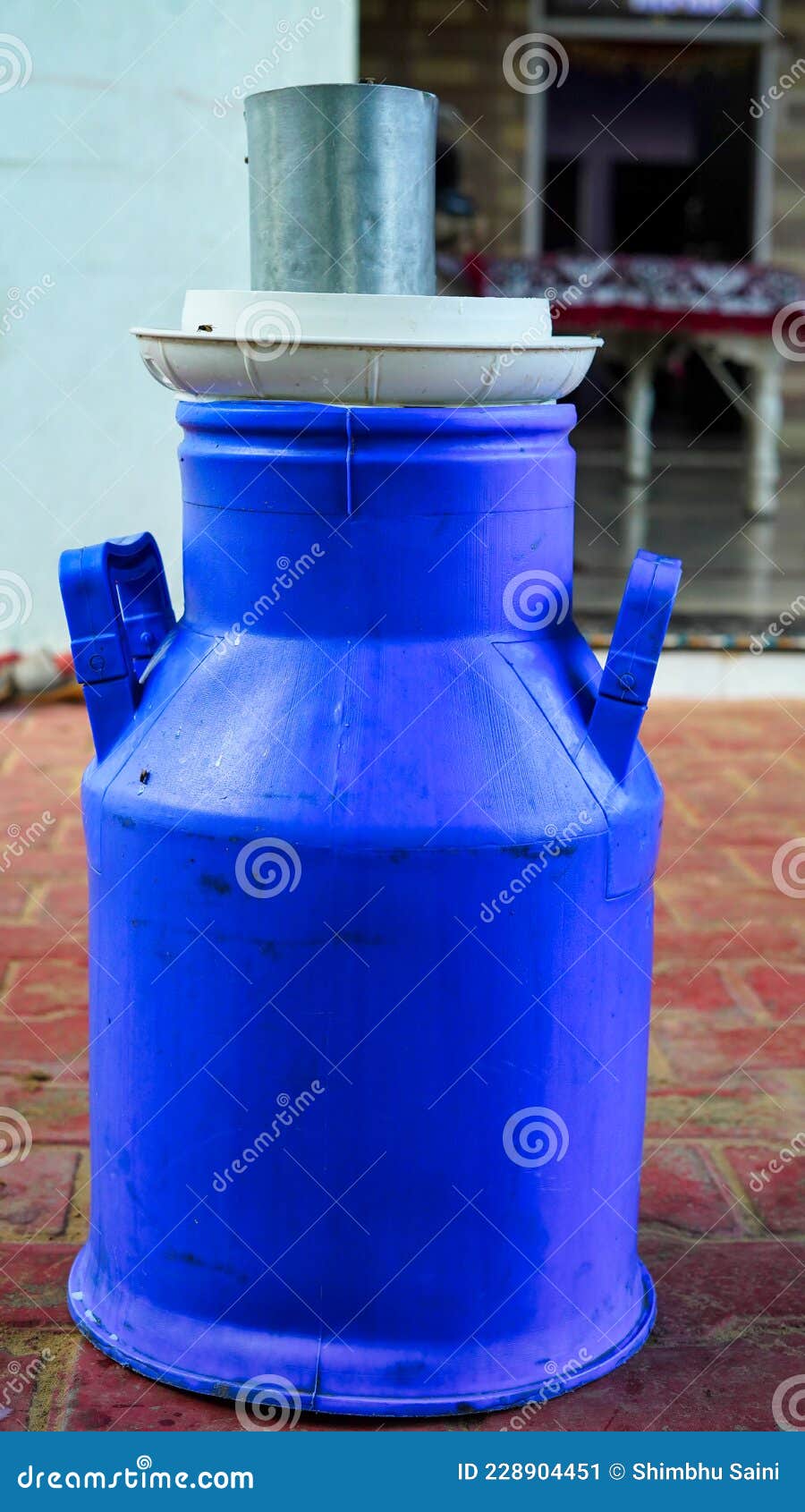 Close Up Shot of Blue Plastic Milk Container or Can Stock Image - Image of  milkman, landscape: 228904451