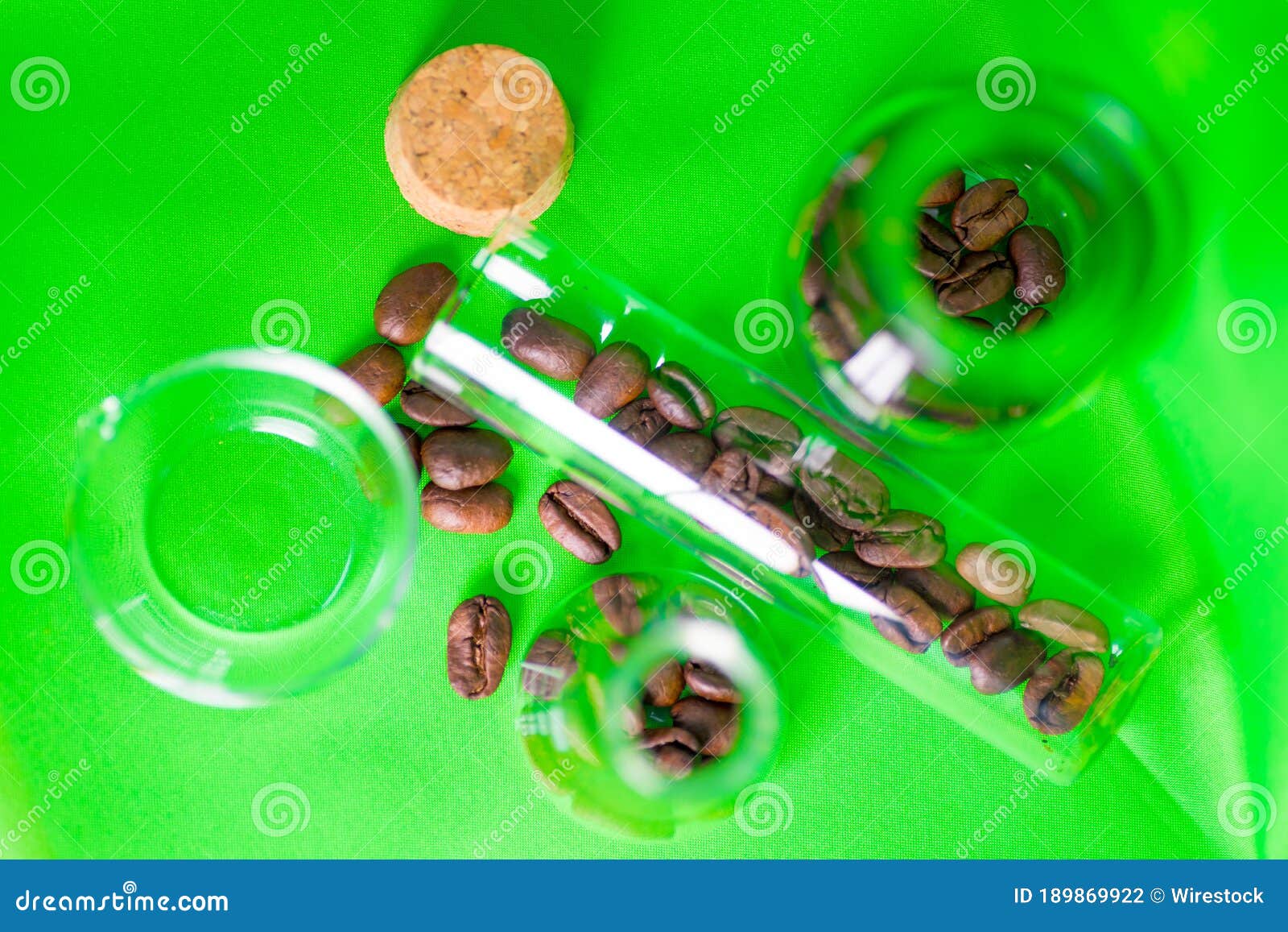 Close Up Shot of Coffee Beans in Laboratory Glassware Being Tested