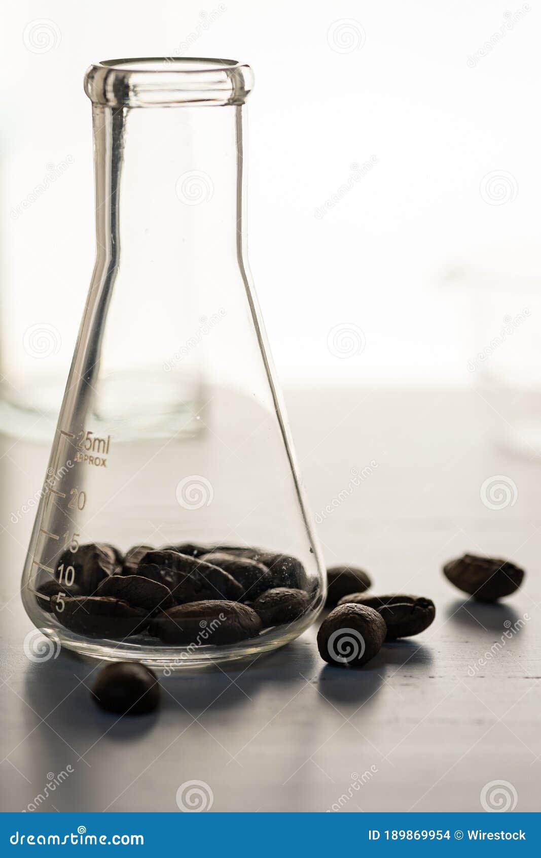 Close Up Shot of Coffee Beans in Laboratory Glassware Being Tested