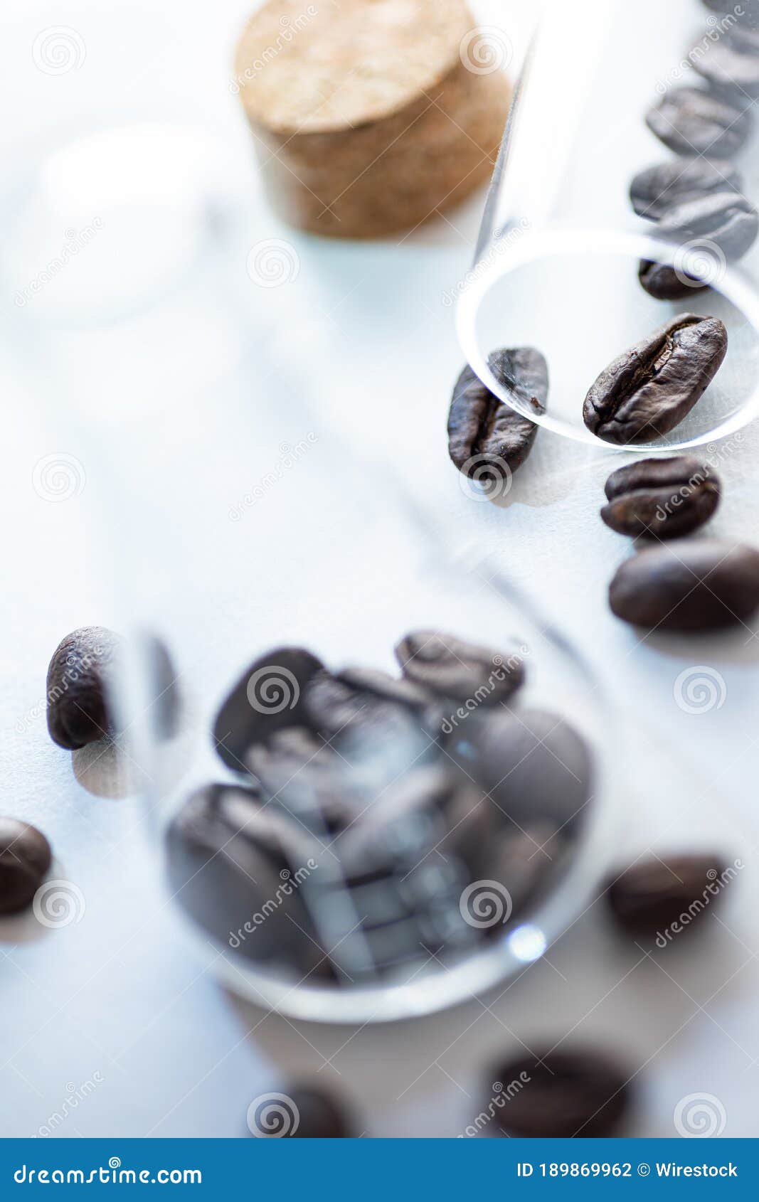 Close Up Shot of Coffee Beans in Laboratory Glassware Being Tested