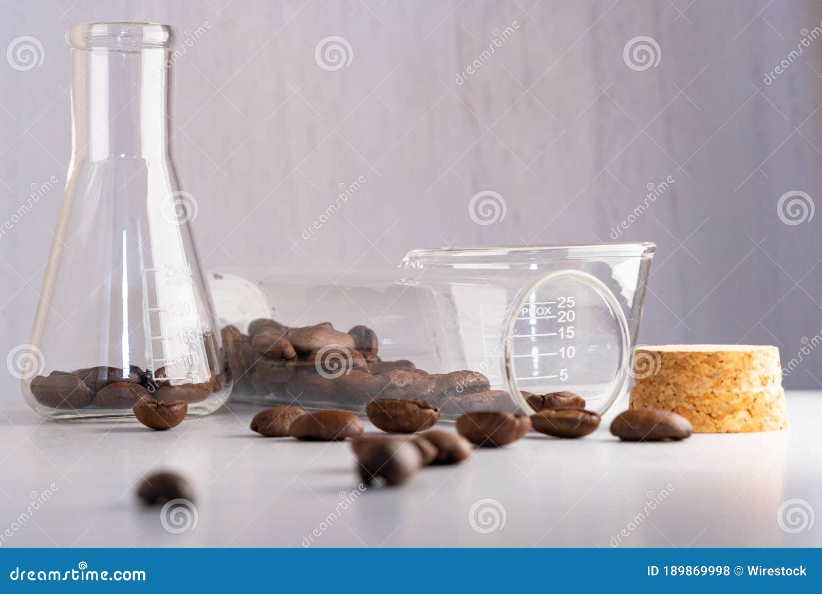 Close Up Shot of Coffee Beans in Laboratory Glassware Being Tested
