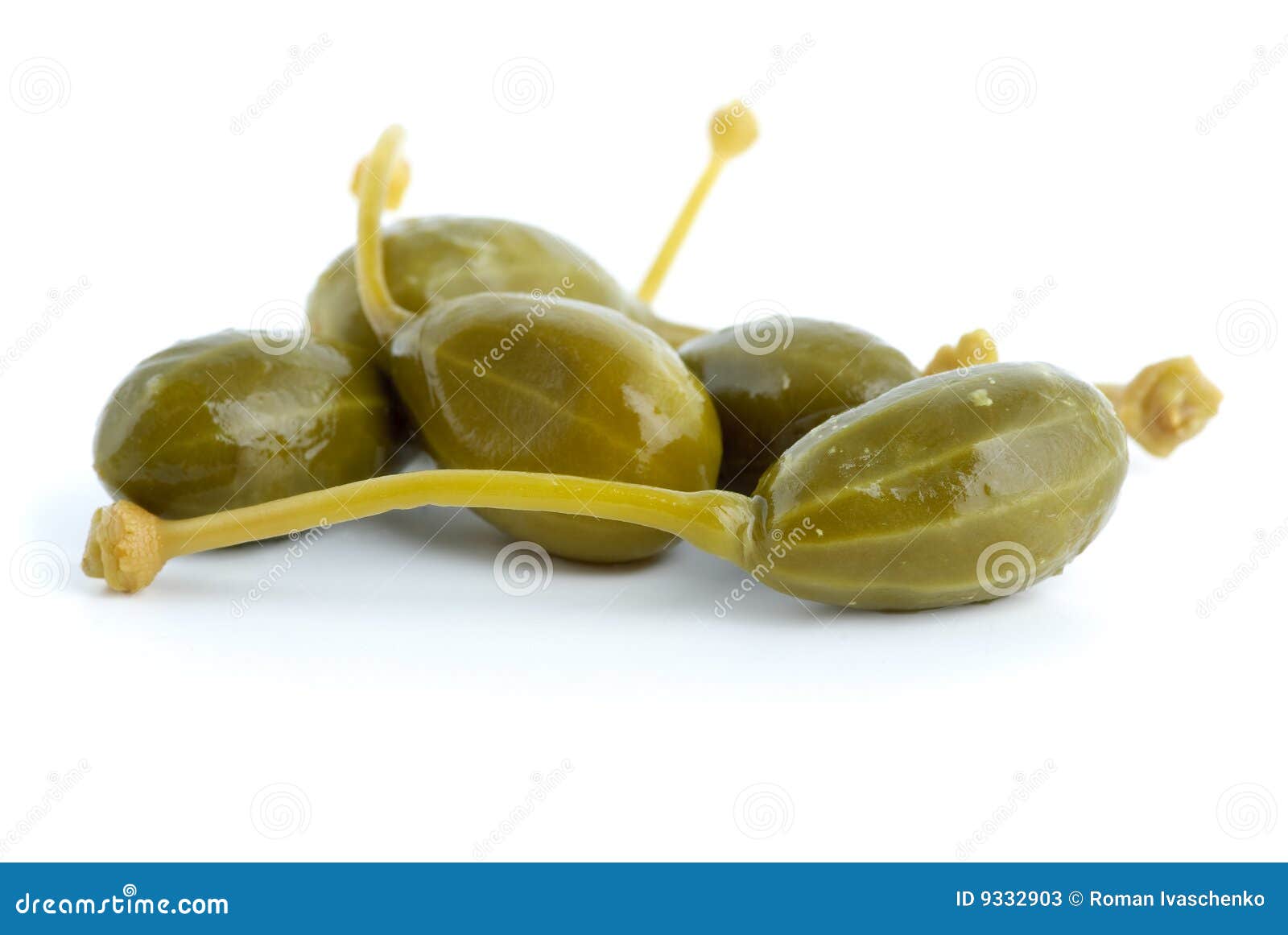 close-up shot of few marinated capers fruits