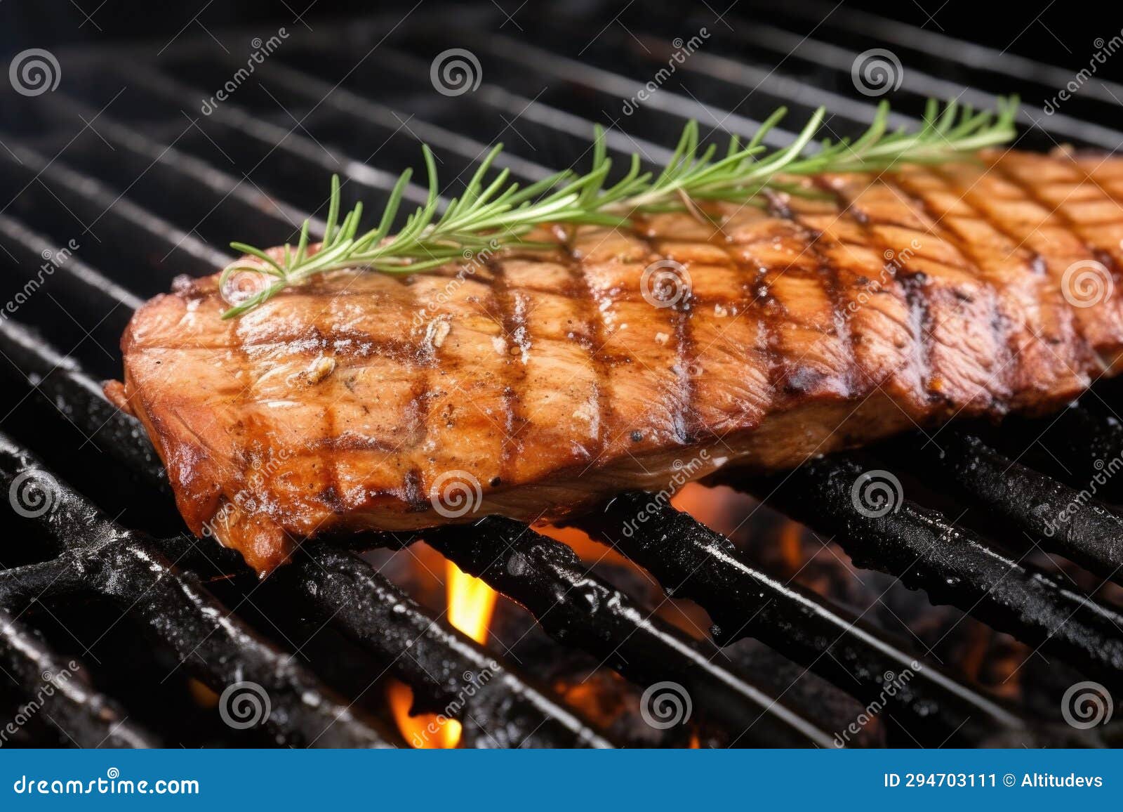 Closeup Shot of Grill Lines on Seitan Steak Stock Image Image of meat, cooking 294703111