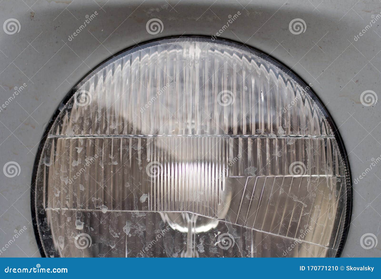 Close Up Shot of an Old Truck Headlight Stock Photo Image of