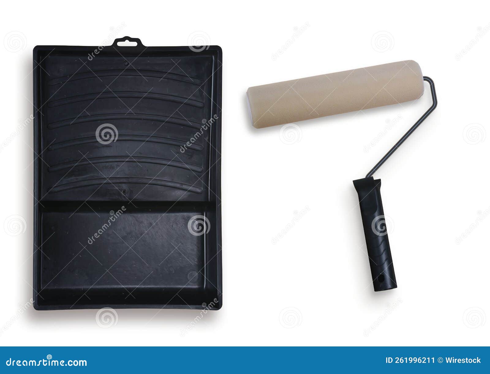 Closeup Shot of a Paint Roller and Tray Set Stock Image Image of