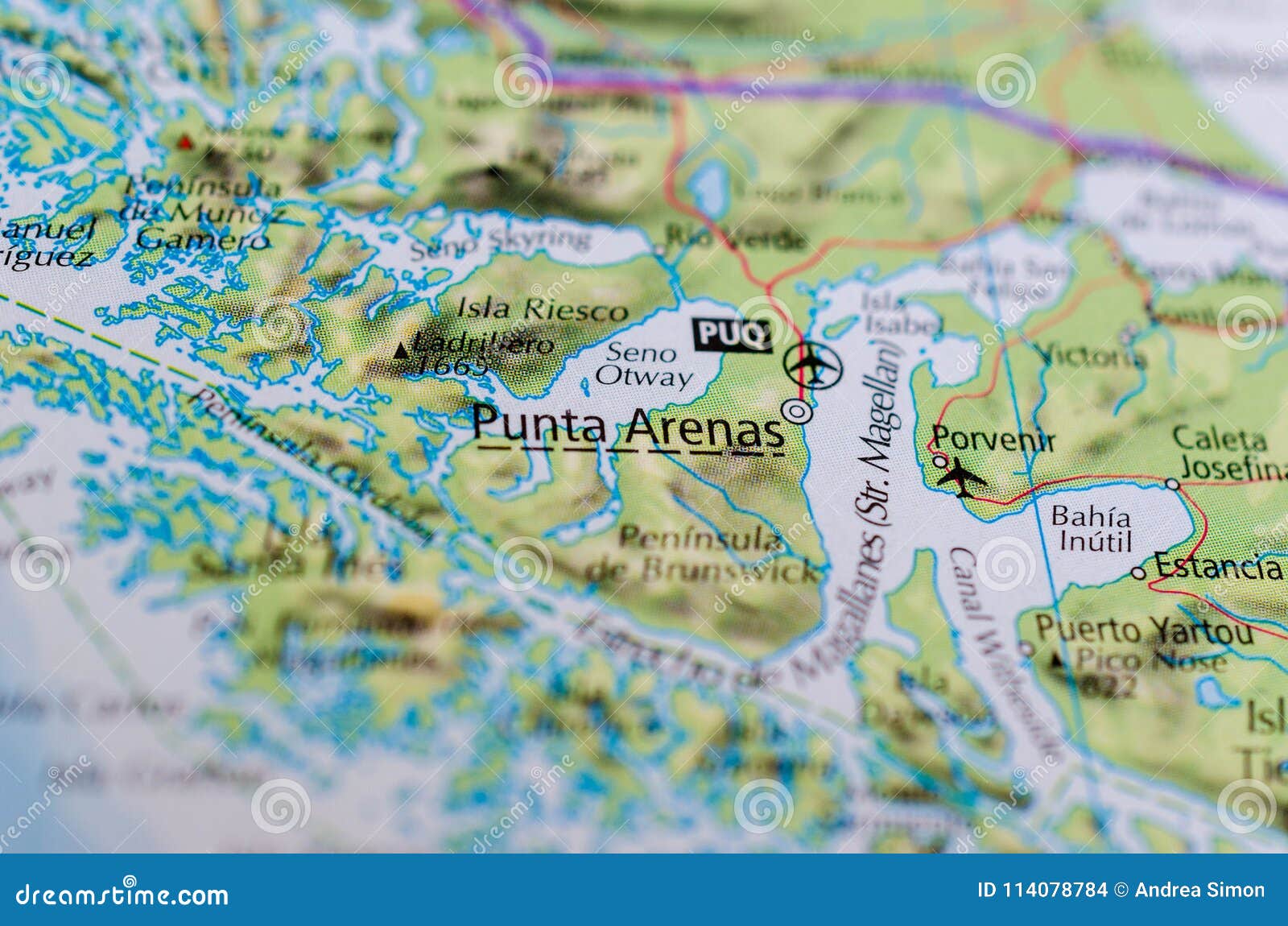 punta arenas on map