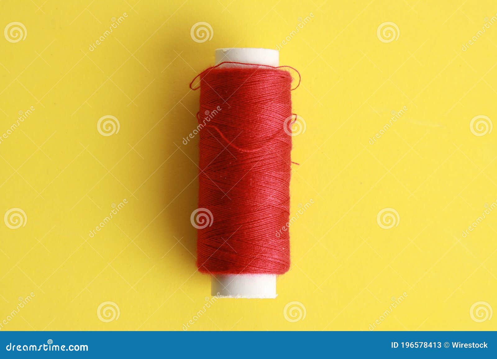 Close Up Shot of a Red Sewing Thread Stock Image Image of stitch, closeup 196578413