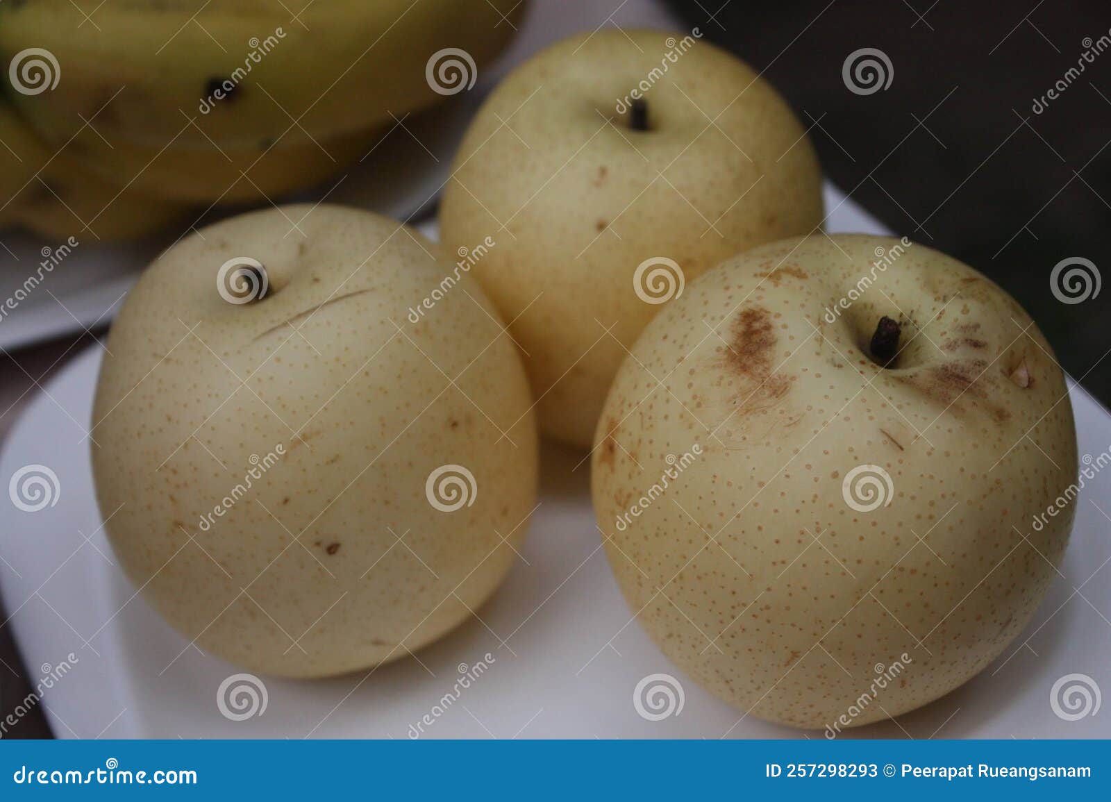 Closeup Shot of the Ripe Chinese Pears. Stock Image Image of pears