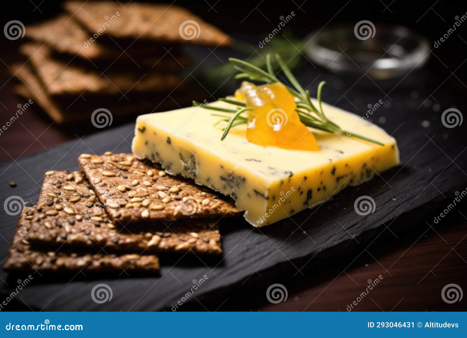 Closeup Shot of Rye Cracker with Melted Gouda Cheese Stock Image Image of cheese, snack