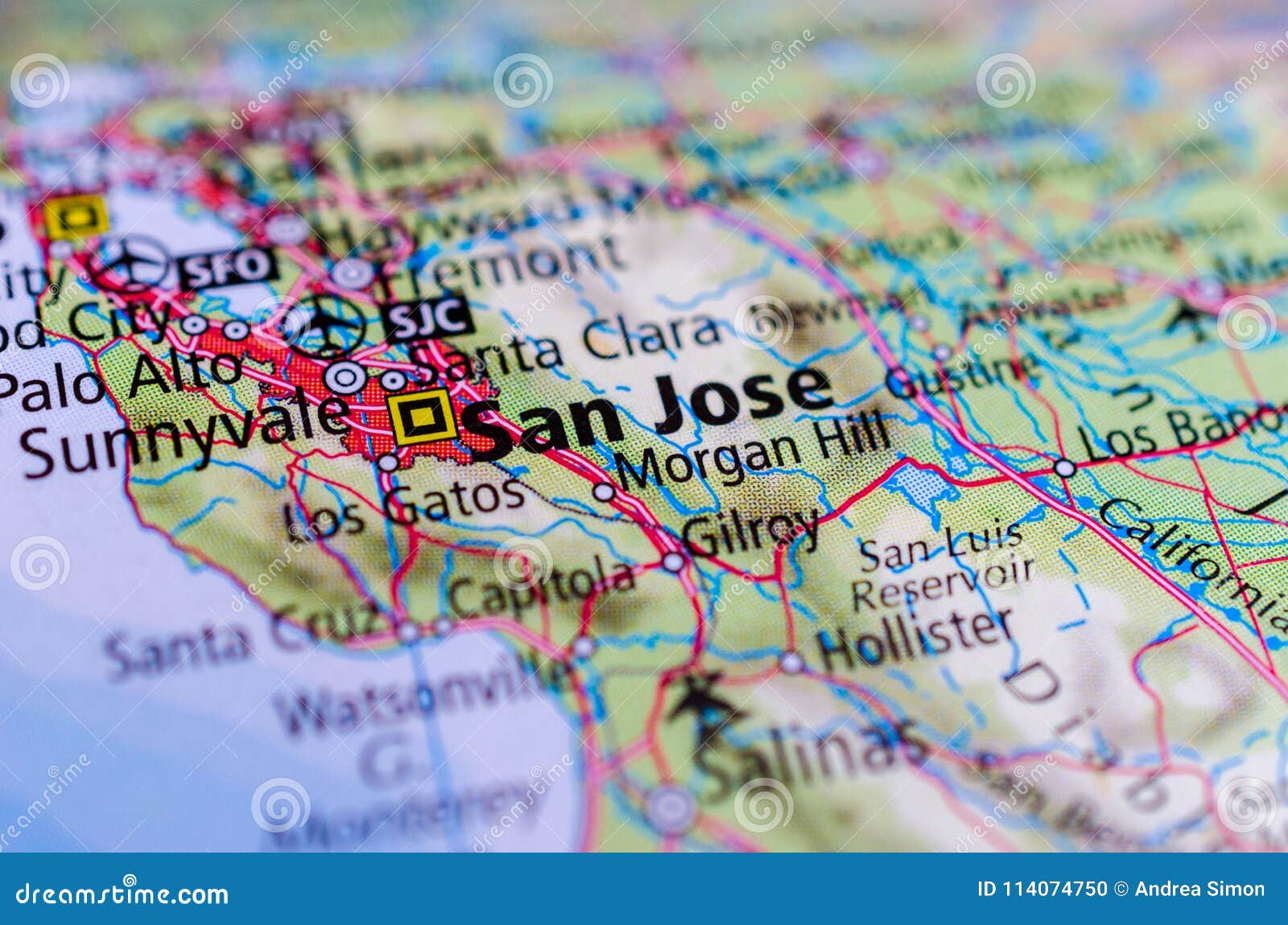 san jose, california on map