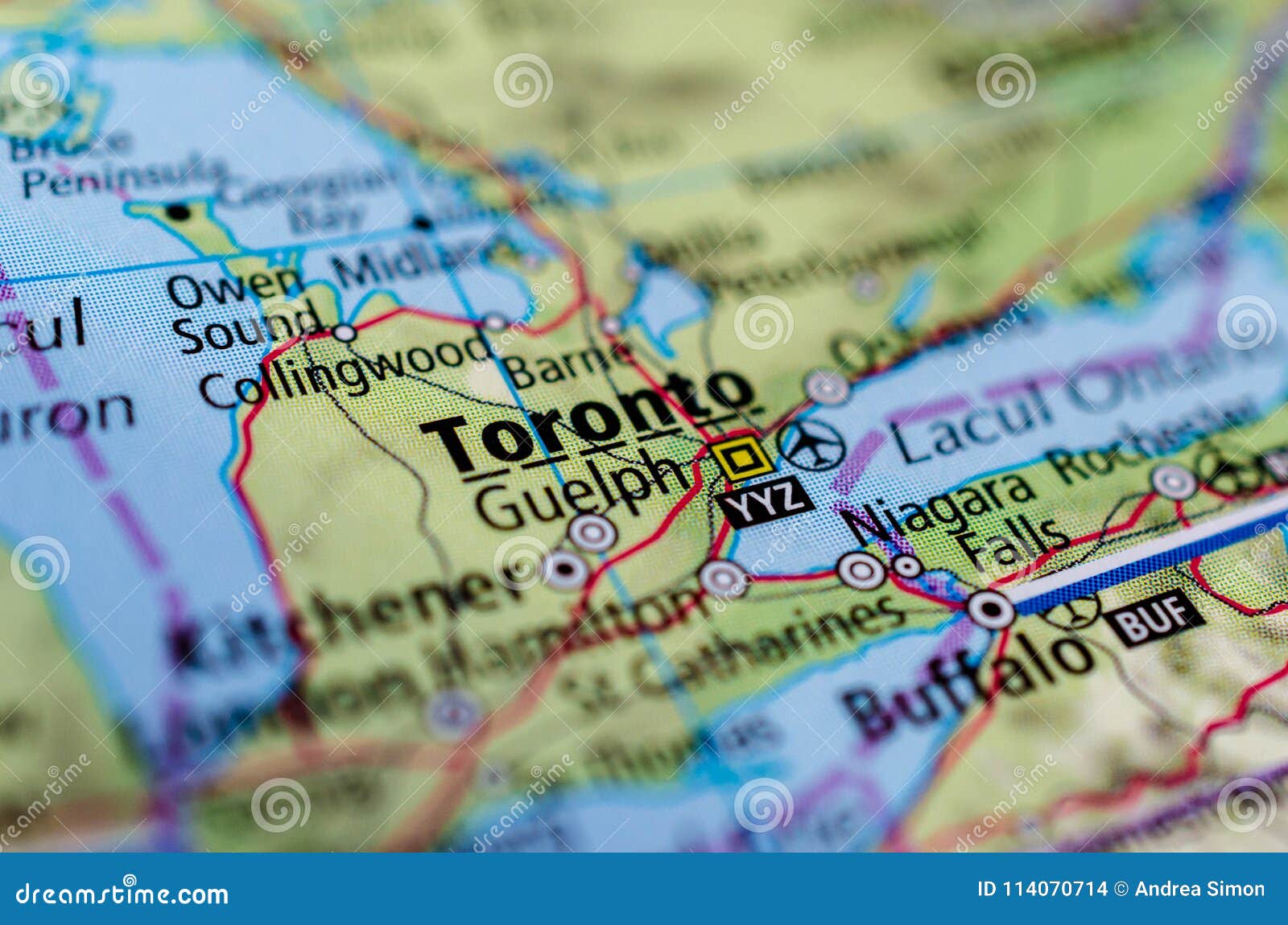 Toronto On Map Stock Photo Image Of Explore Journey 114070714