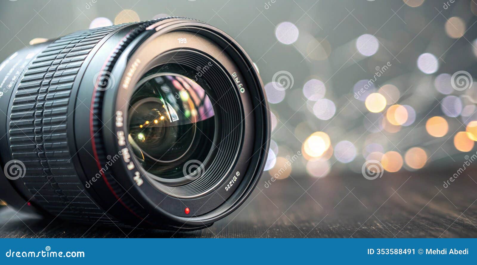 a close-up of a sleek, modern camera lens with intricate details of its glass s and textured outer barrel ai generated