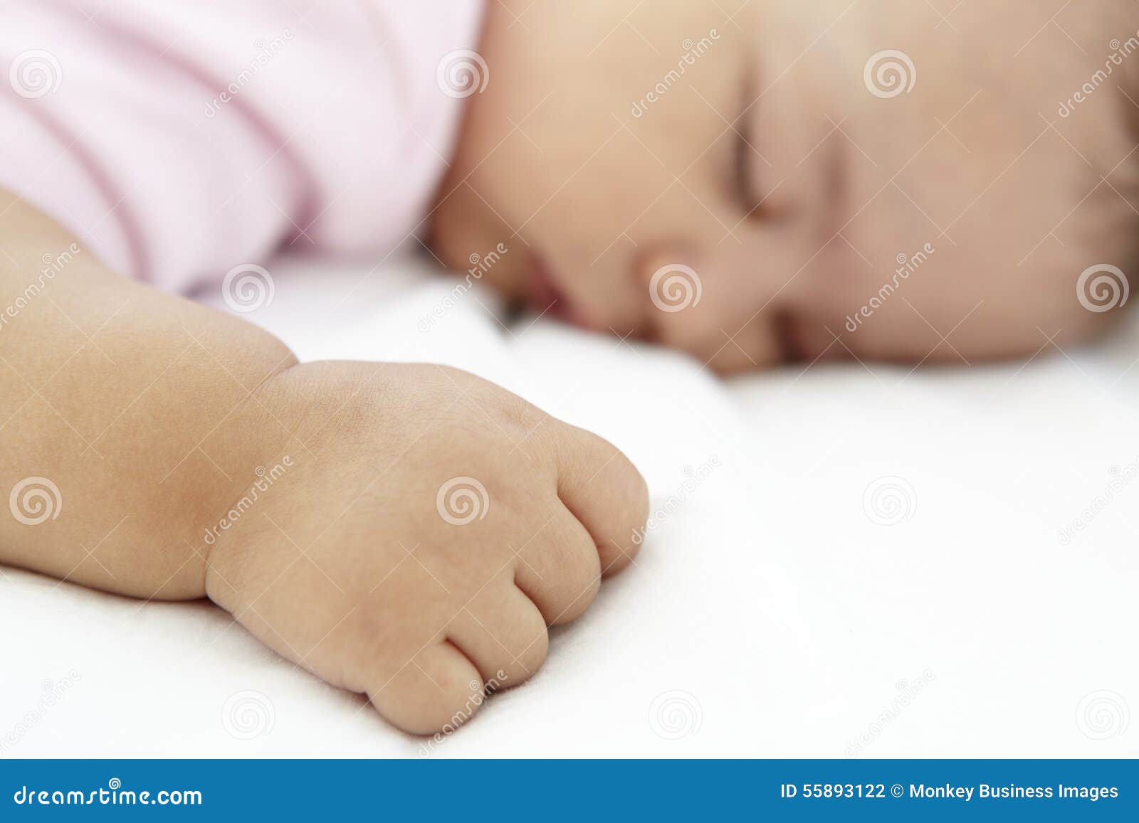Close Up of Sleeping Baby Girl at Home Stock Photo Image of indoors