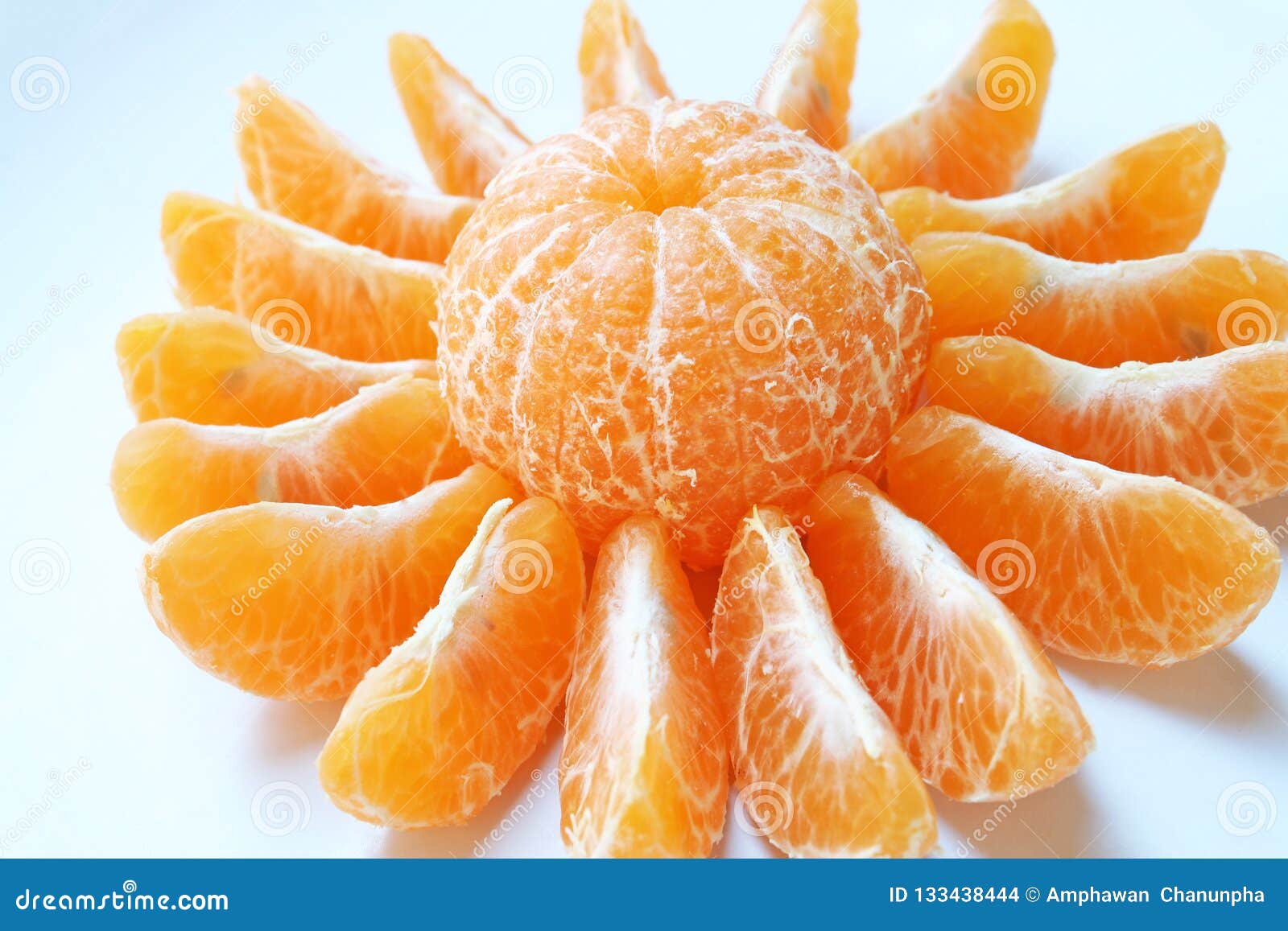 Slices of Mandarin Orange in Flower Shape Stock Photo Image of fruit