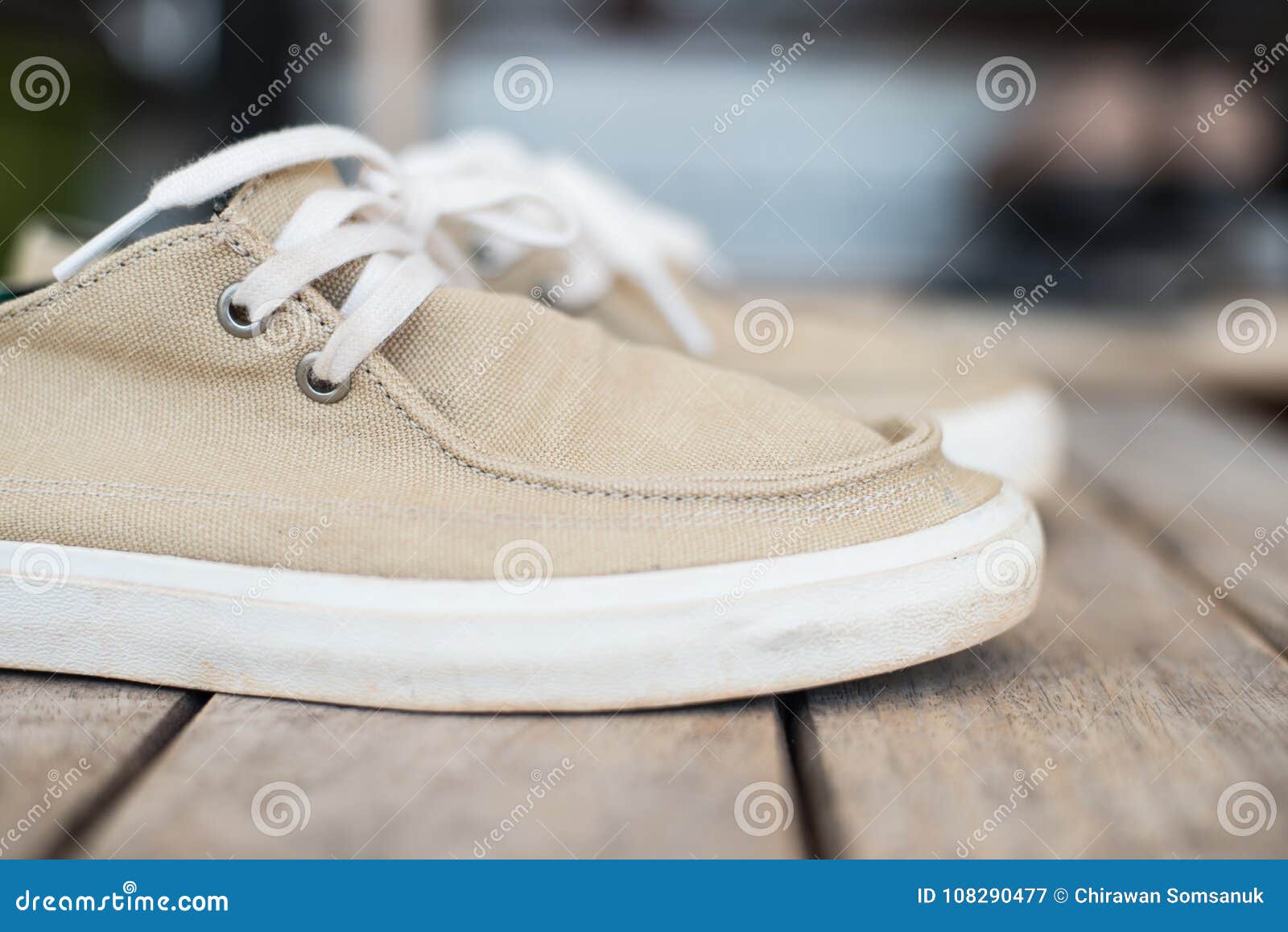 Close up sneakers on wood. stock image. Image of athlete - 108290477