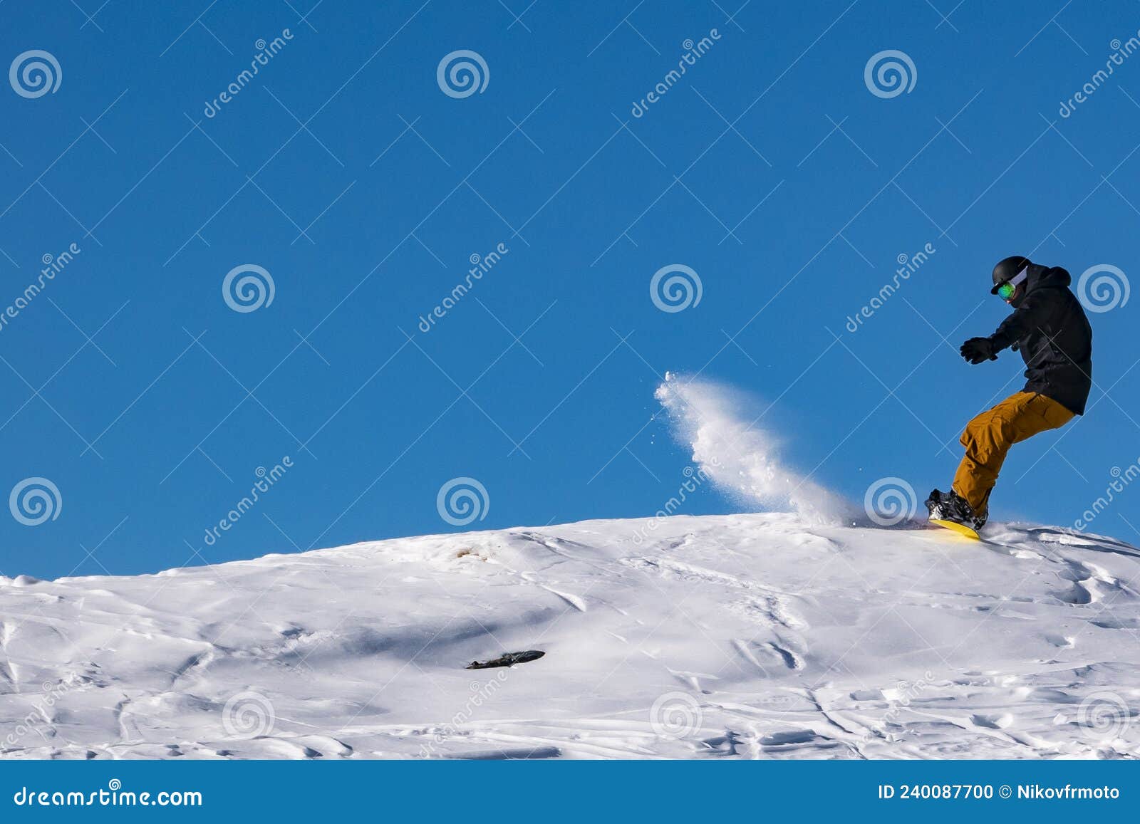 Close-up of a Snowboarder on a Slope Stock Photo - Image of clean ...