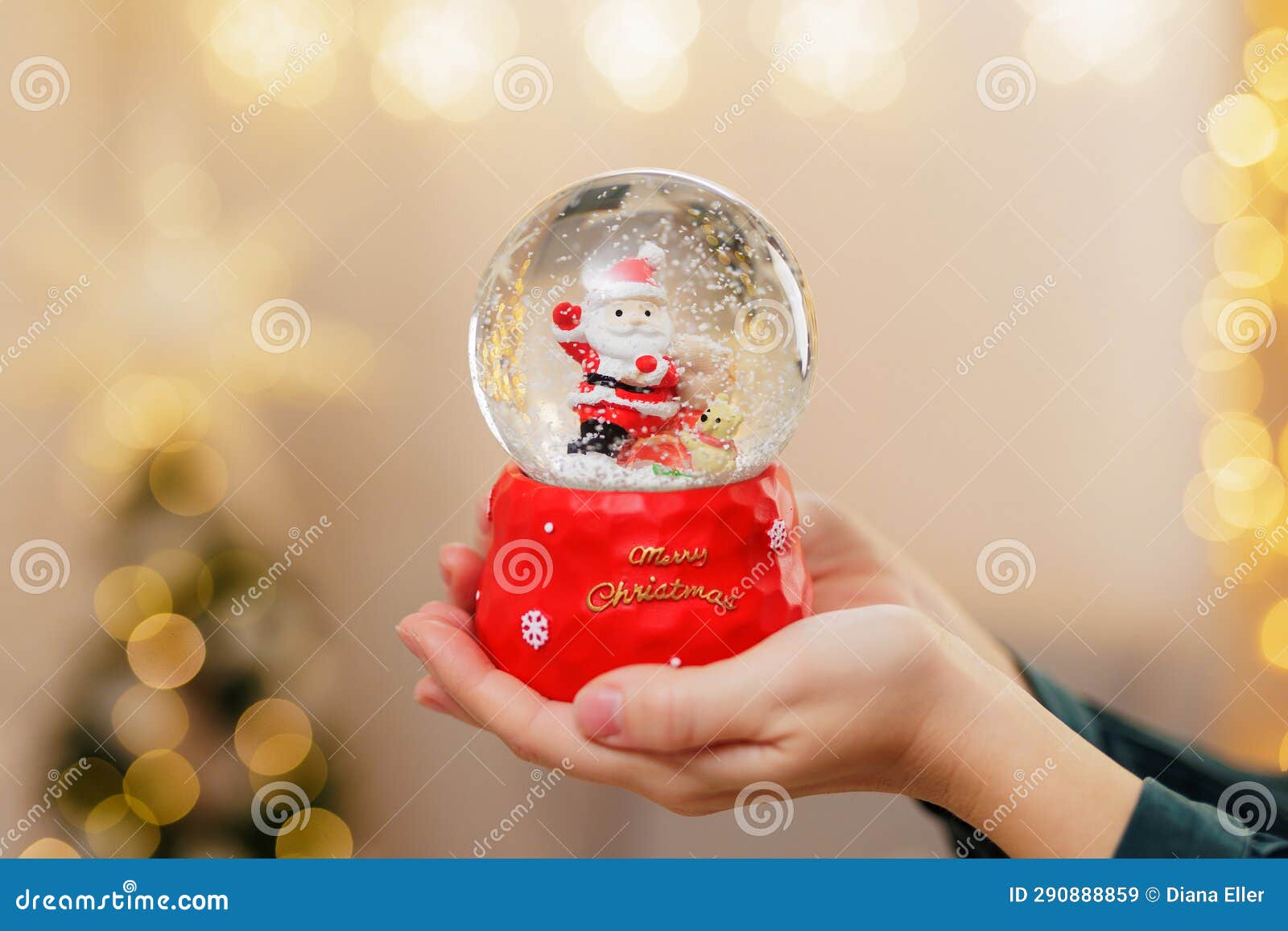 Close Up of Snowglobe in Woman S Hands Stock Image Image of lifestyle