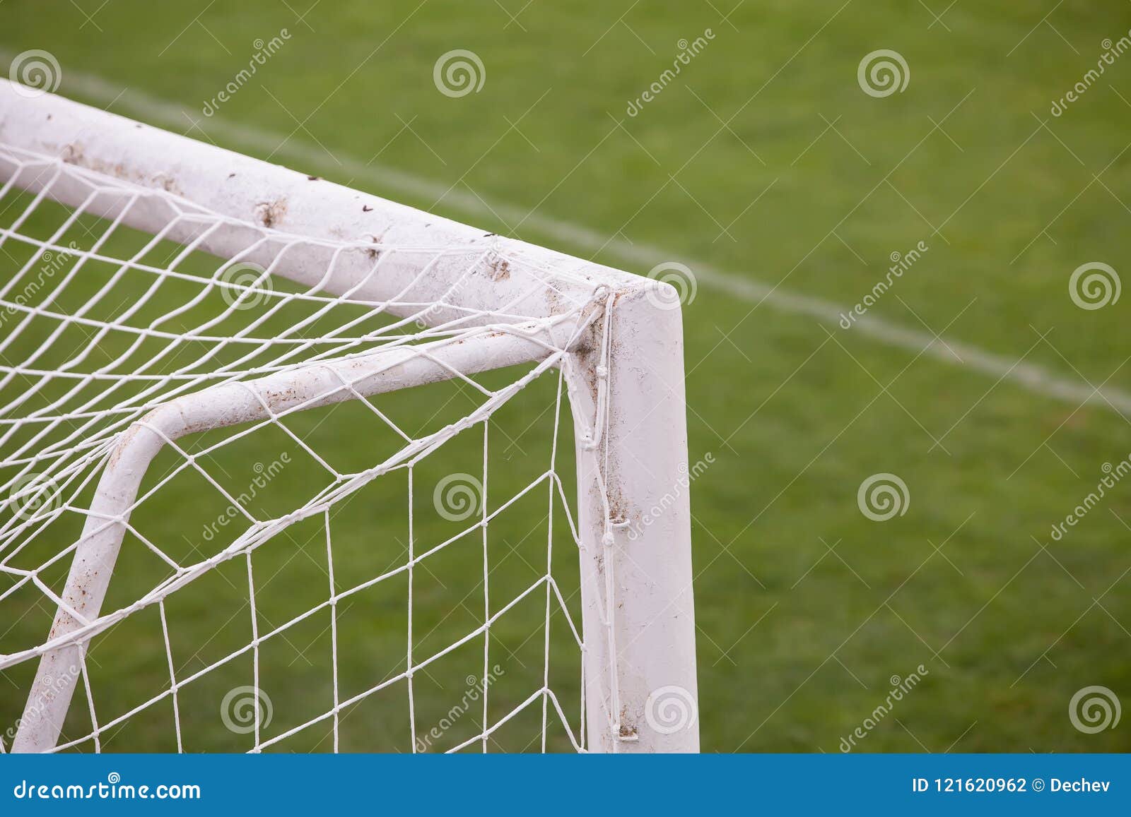 Close Up Of Soccer Football Goal With Soccer Field Stock Photo Image Of Soccer Stadium