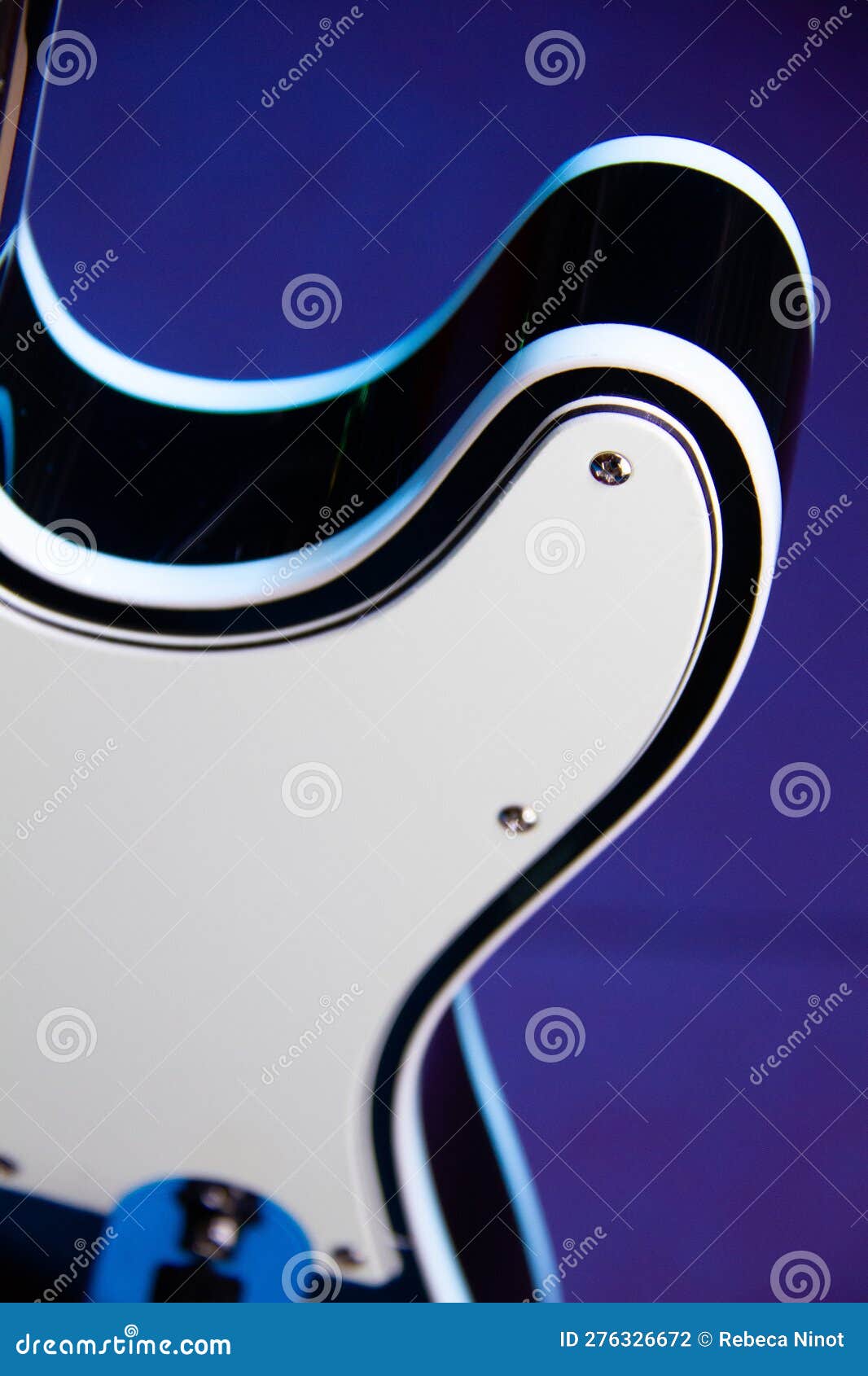 Close Up of a Solid Black Electric Guitar Stock Photo Image of