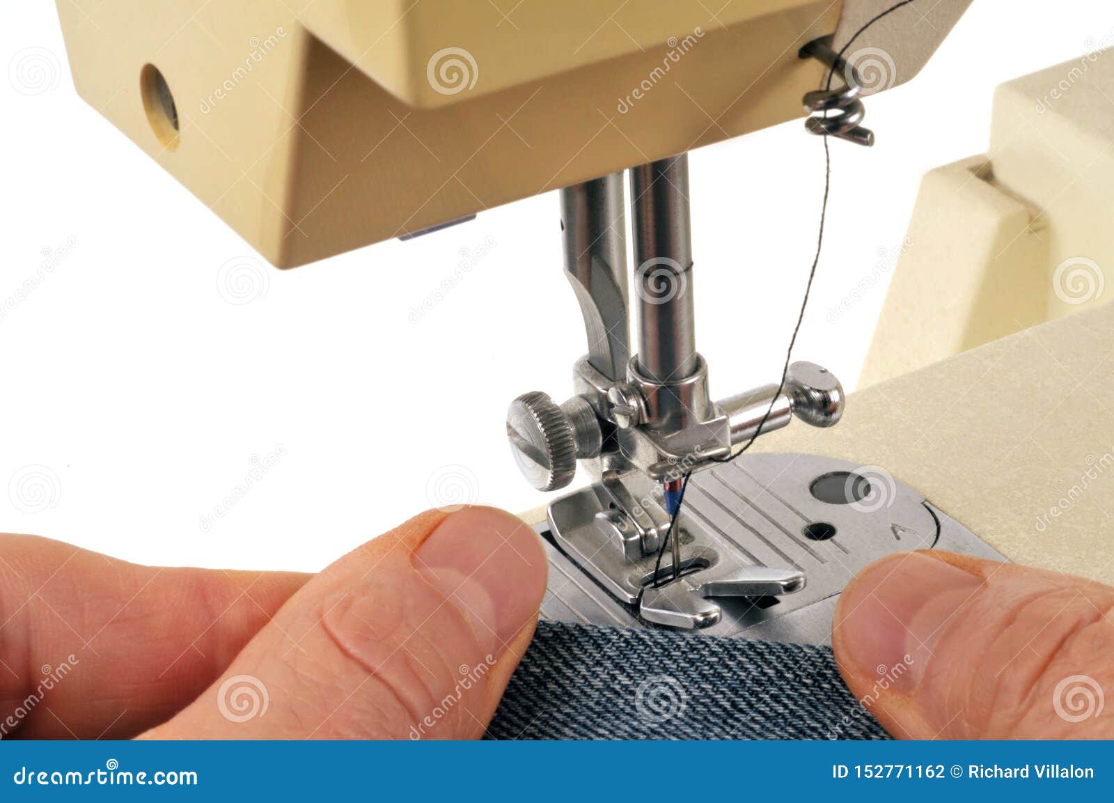 Sewing Work with a Sewing Machine Stock Photo Image of tool, close