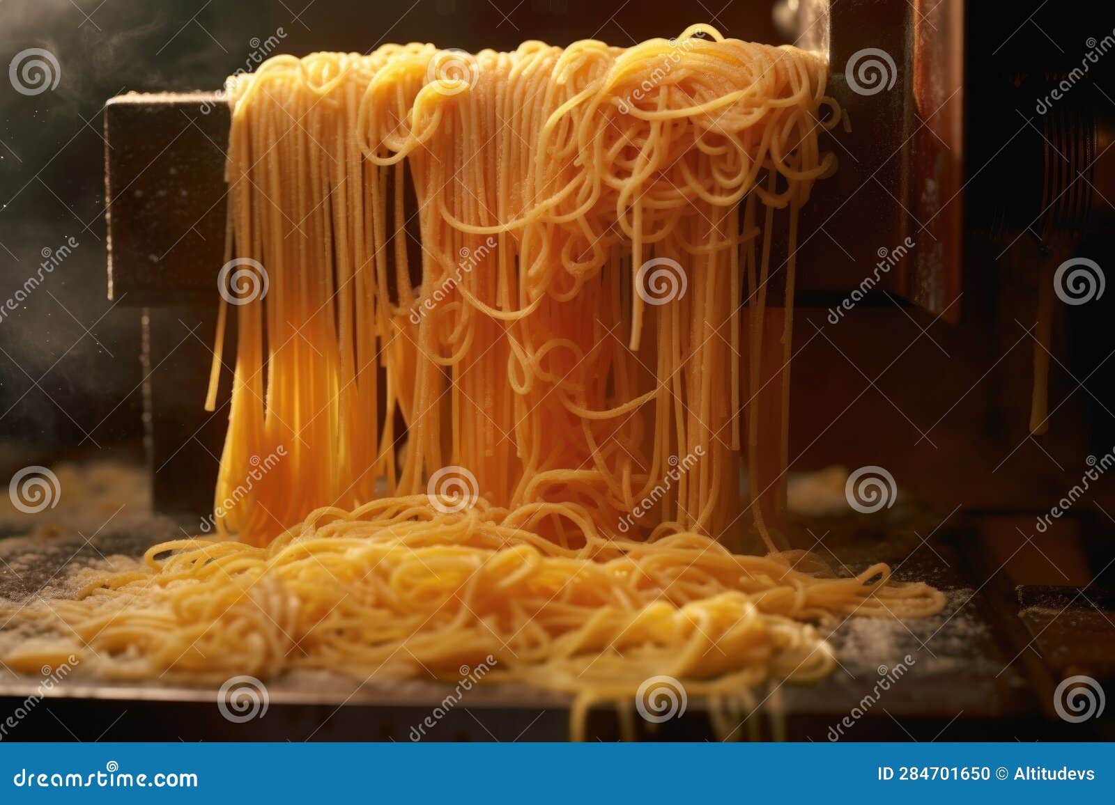 Closeup of Spaghetti Extruded from a Pasta Press Stock Photo Image of meal, pasta 284701650