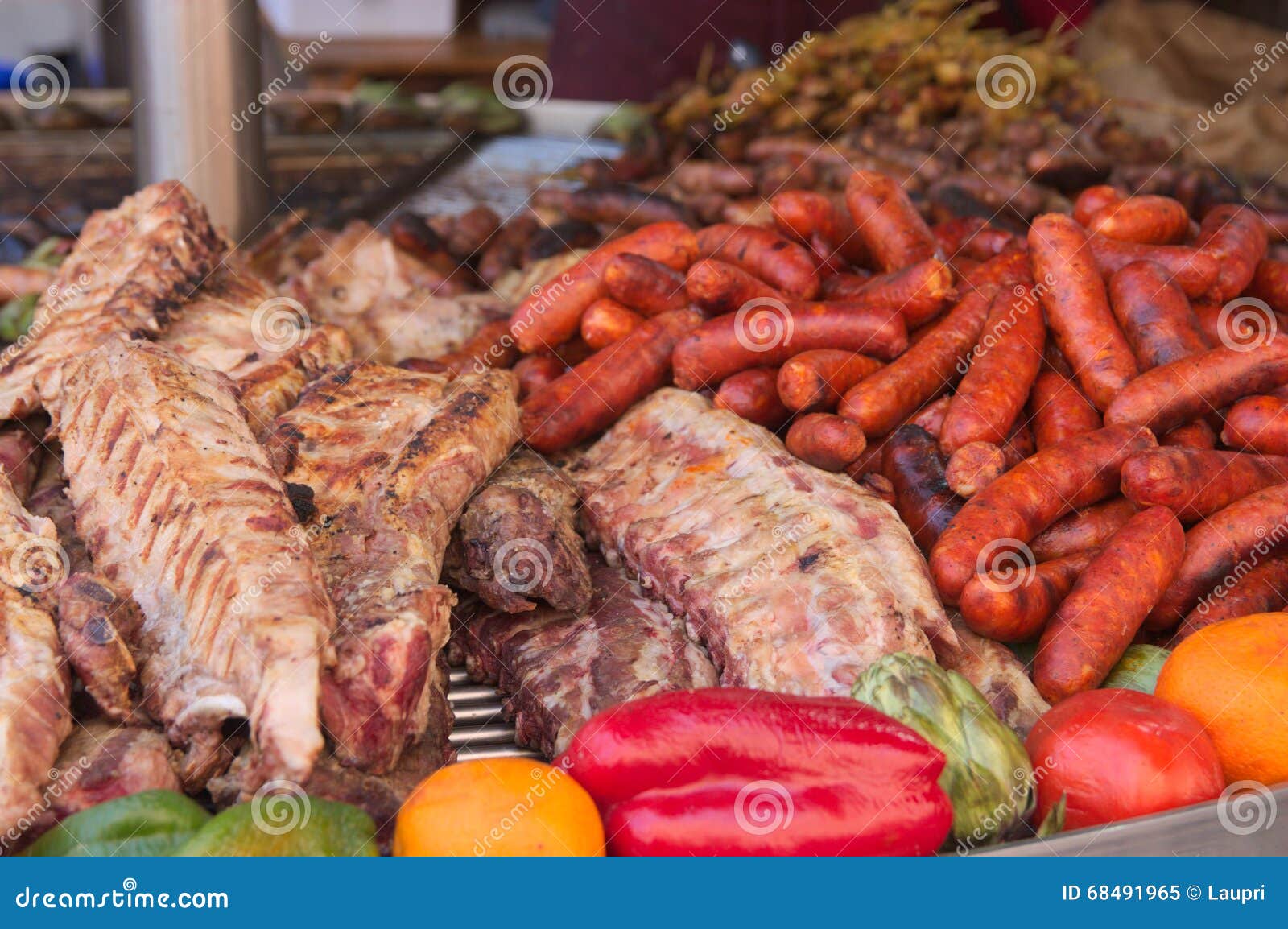 Close Up of Spanish Street Food Stock Image - Image of barbeque