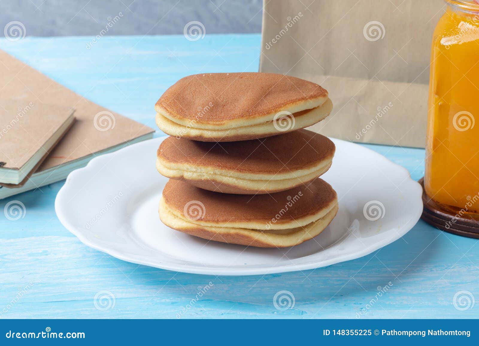 Stack Dorayaki Japanese Pancake Sandwich Stock Image Image of