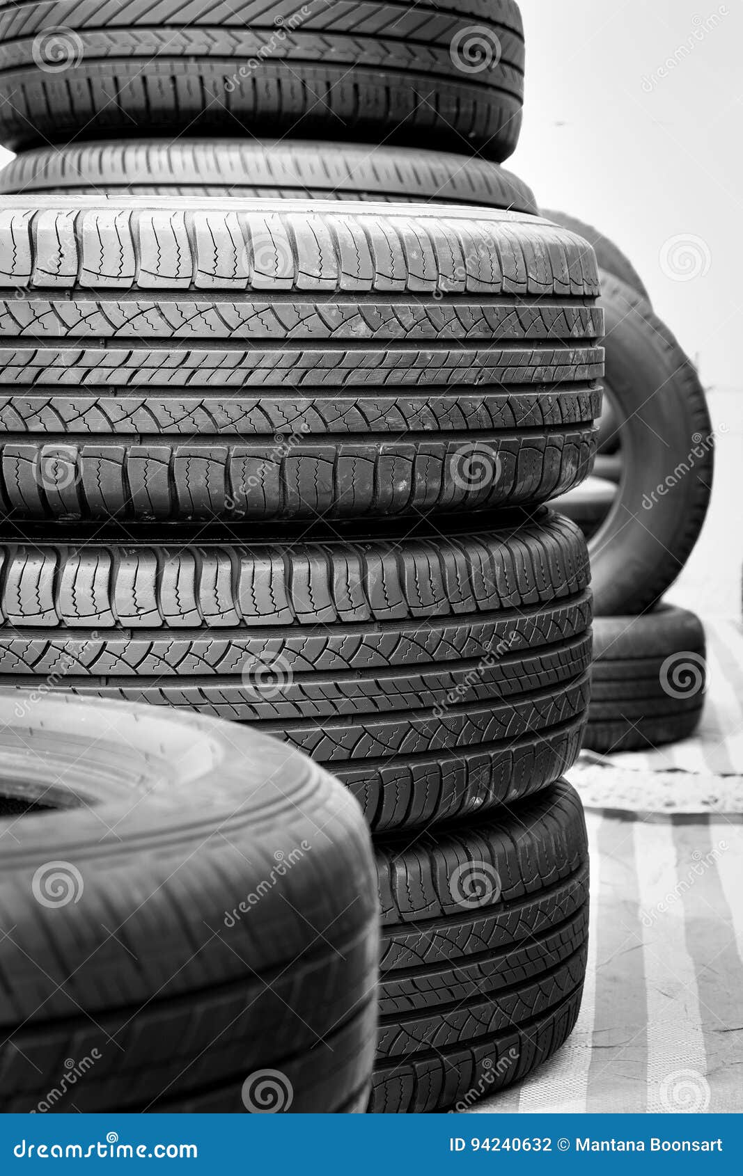 Close Up of Stack Used Car Tires. Stock Photo Image of transport