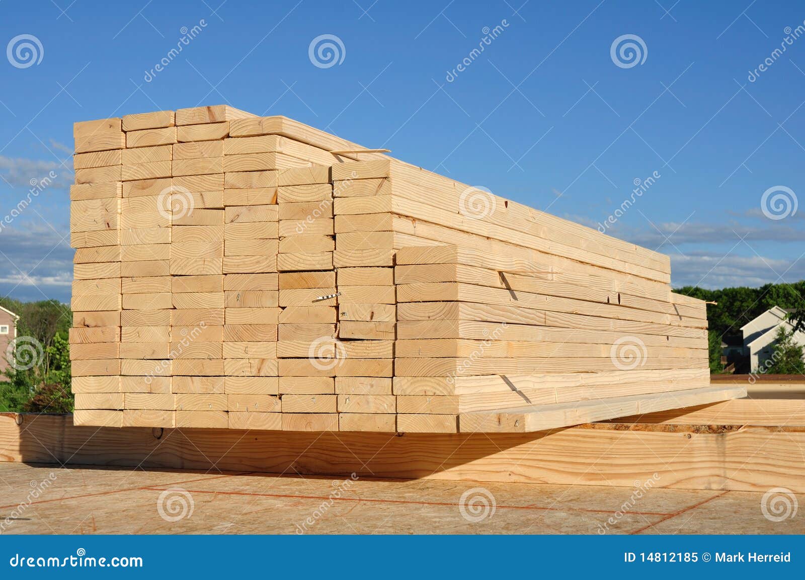 Closeup of Stacked Lumber stock image. Image of site 14812185