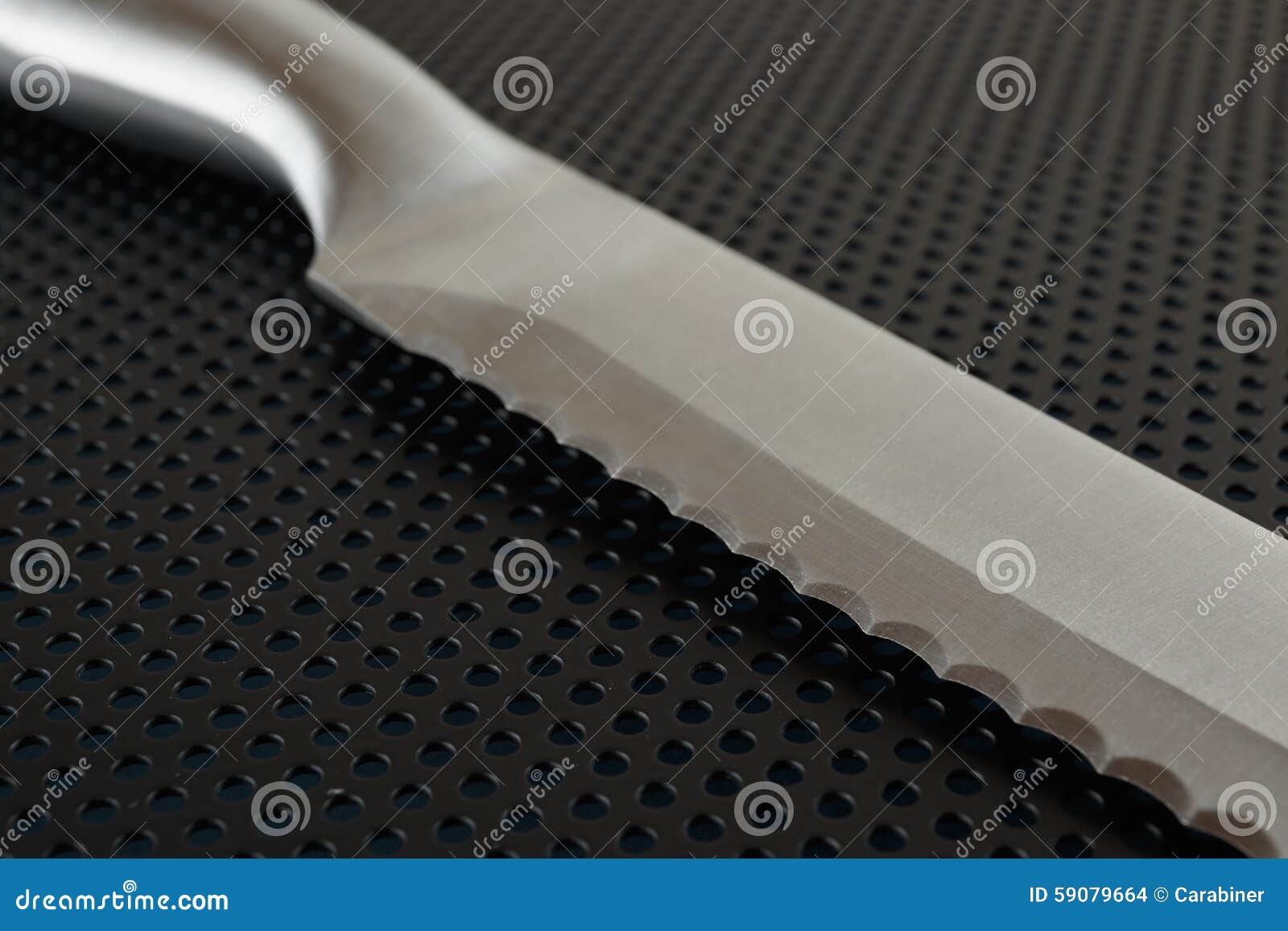 Close Up Stainless Bread Knife Stock Photo Image of knife, notches