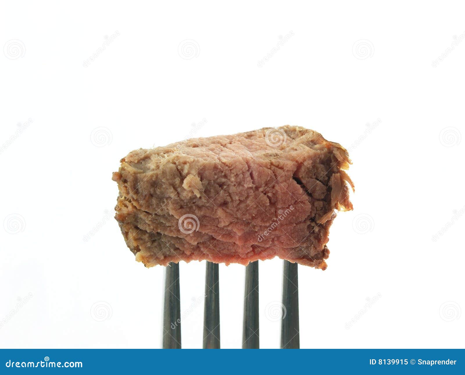 Close Up of Steak on a Fork Stock Image Image of copy, background